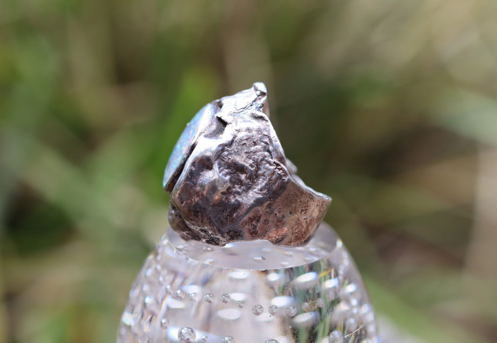 Doublet Opal Ring in Sterling Silver