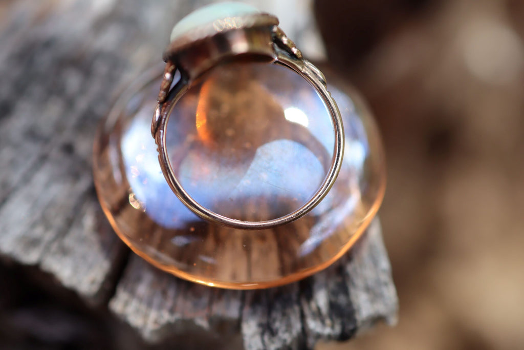 Solid Opal Ring in 9ct Rose Gold c.1930