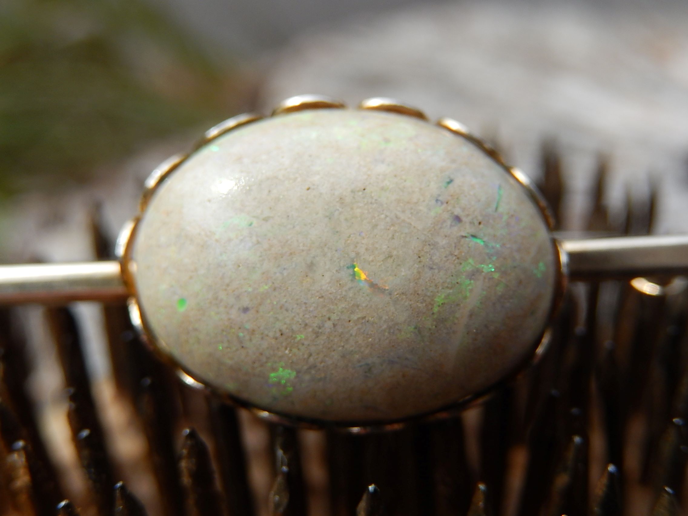 *SOLD* Louisiana Sand Opal Brooch in Gold Plate