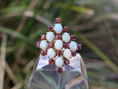 Opal and Ruby in 9ct Gold