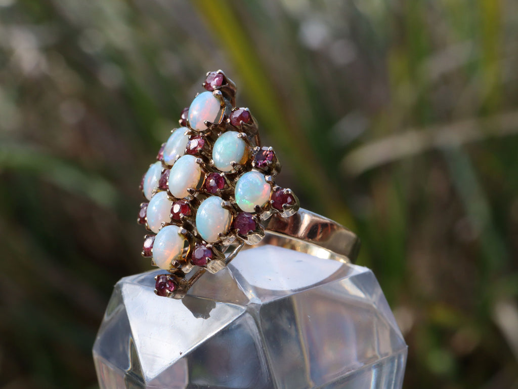 Opal and Ruby in 9ct Gold