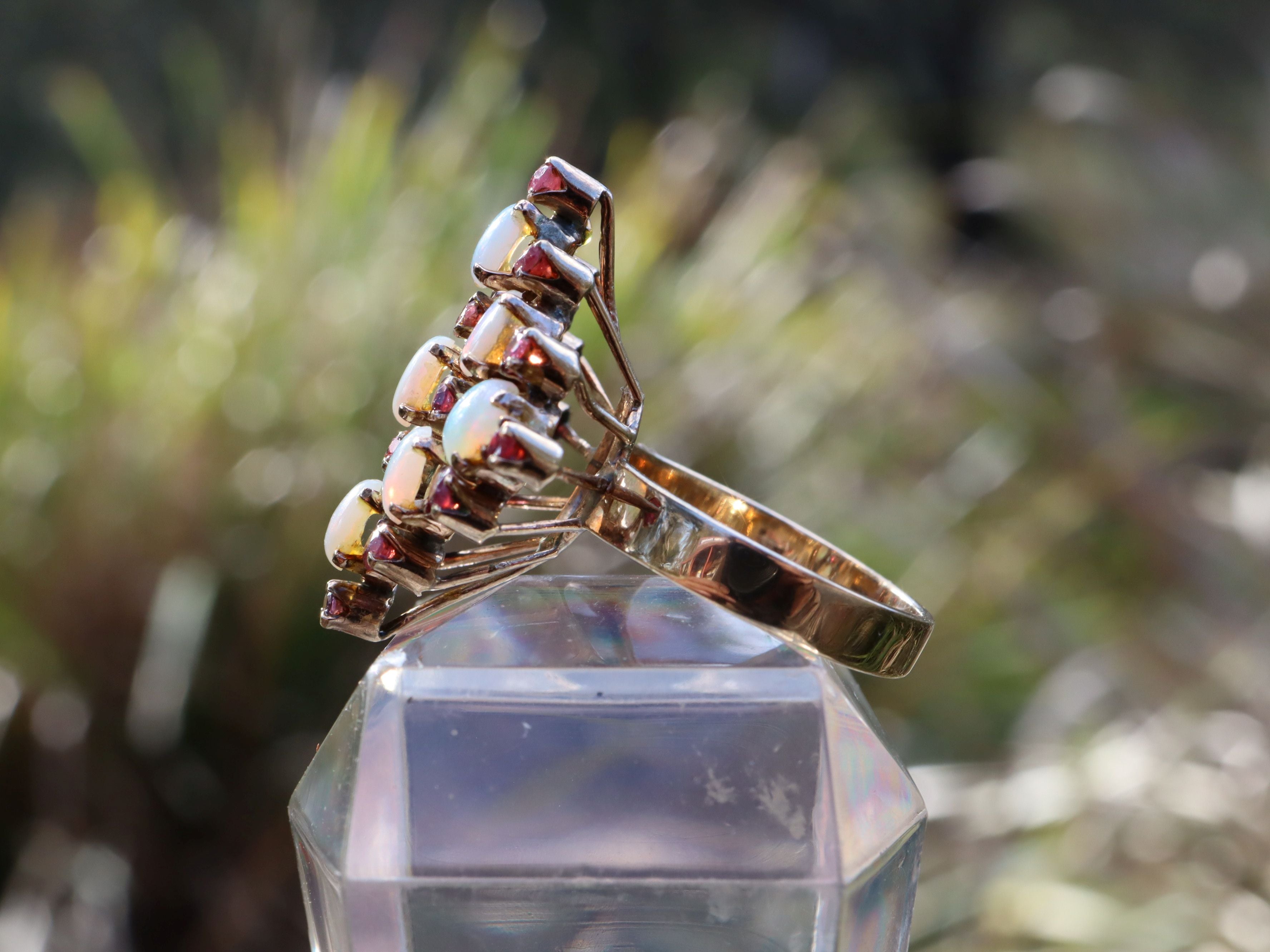 Opal and Ruby in 9ct Gold