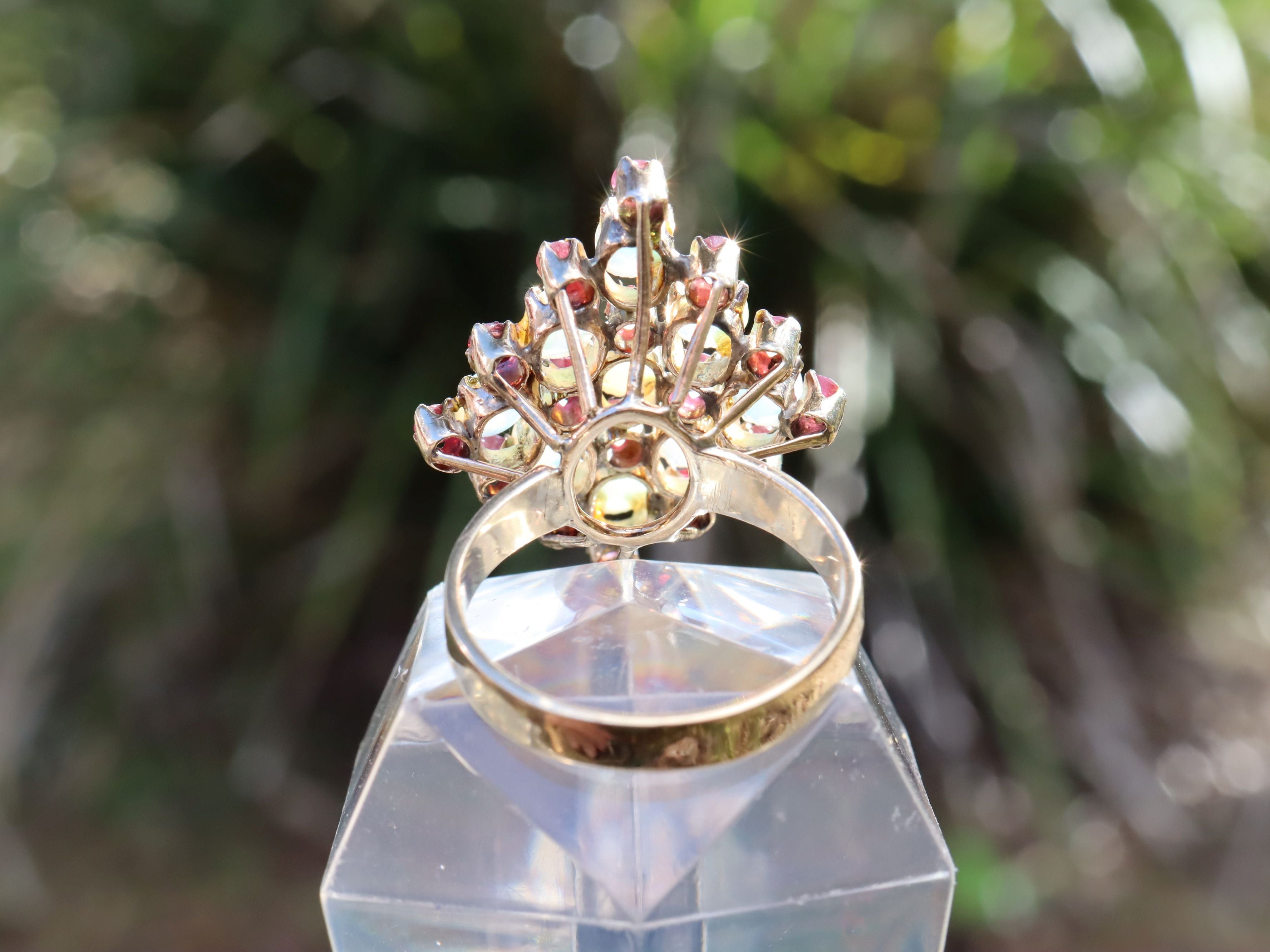 Opal and Ruby in 9ct Gold