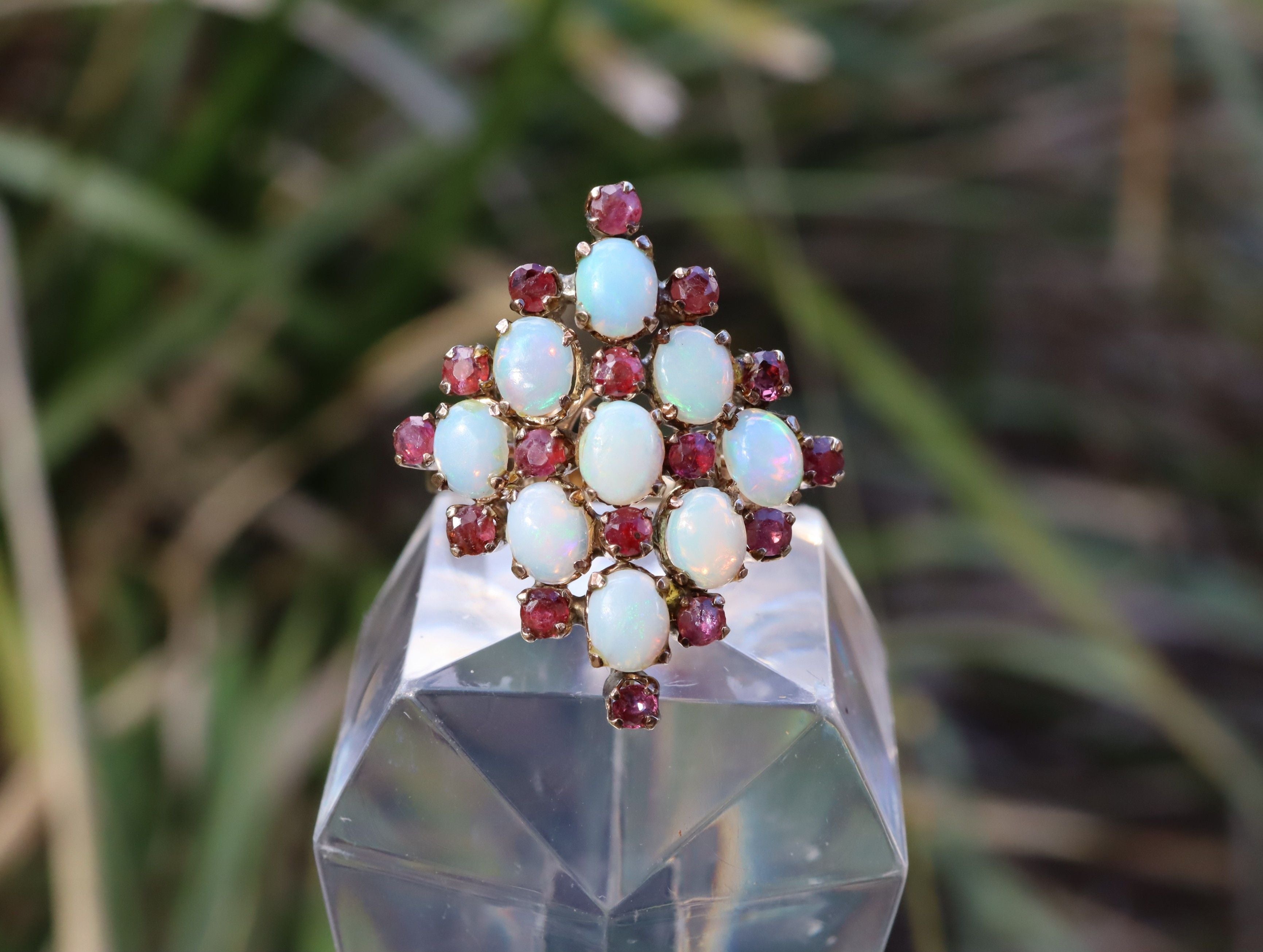 Opal and Ruby in 9ct Gold