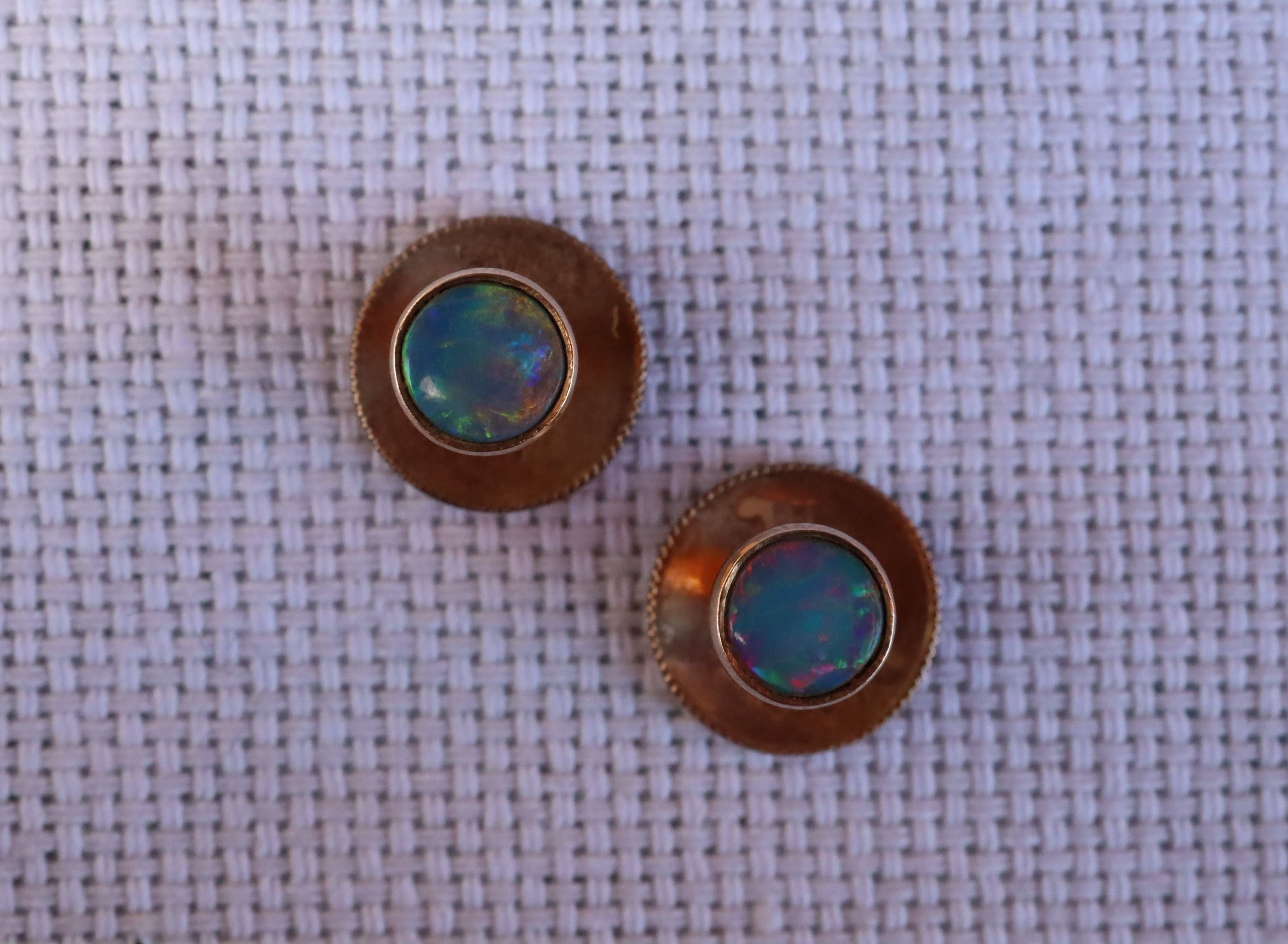 Invicta Opal Cufflinks in 9ct Rose Gold
