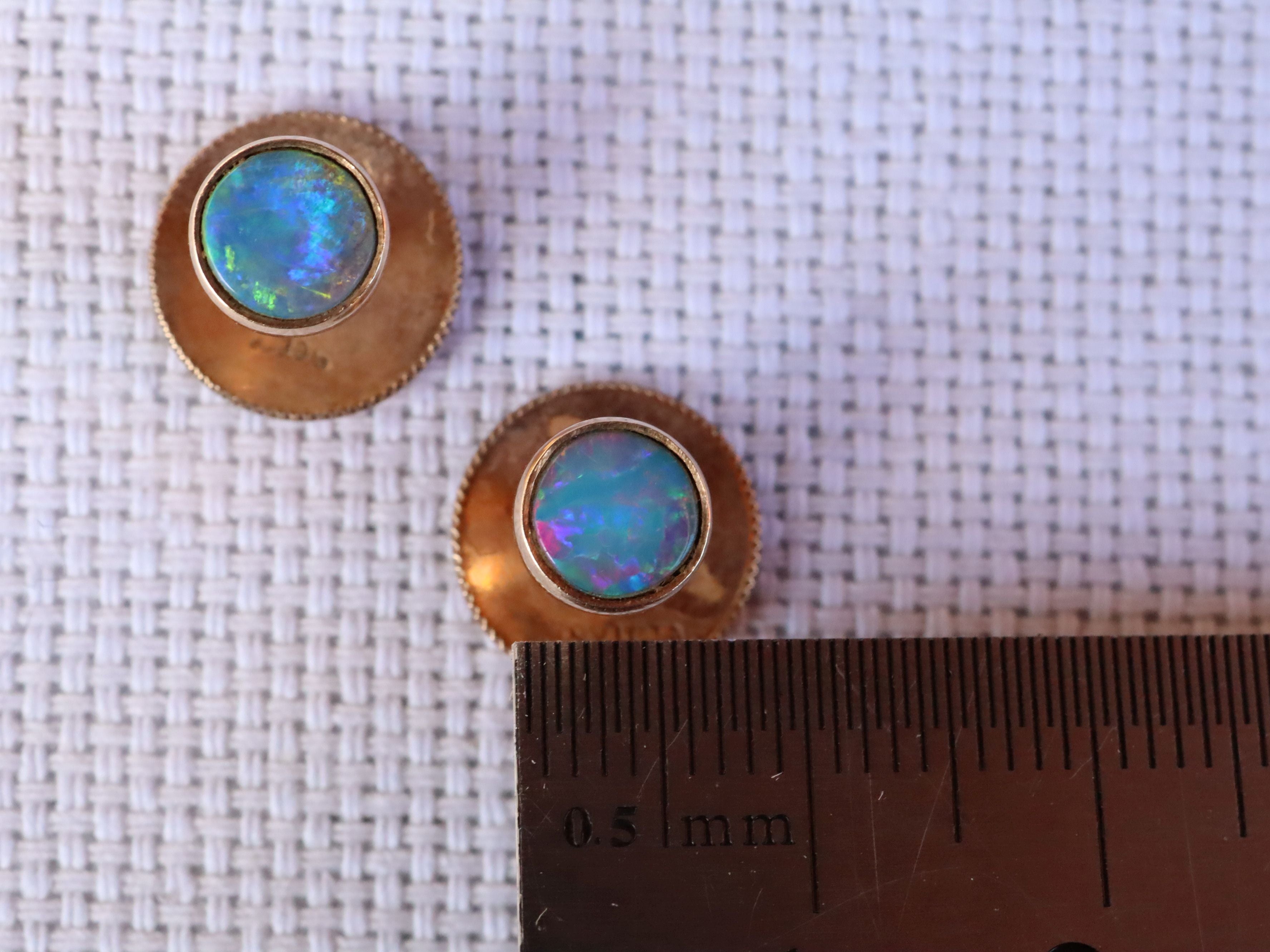 Invicta Opal Cufflinks in 9ct Rose Gold