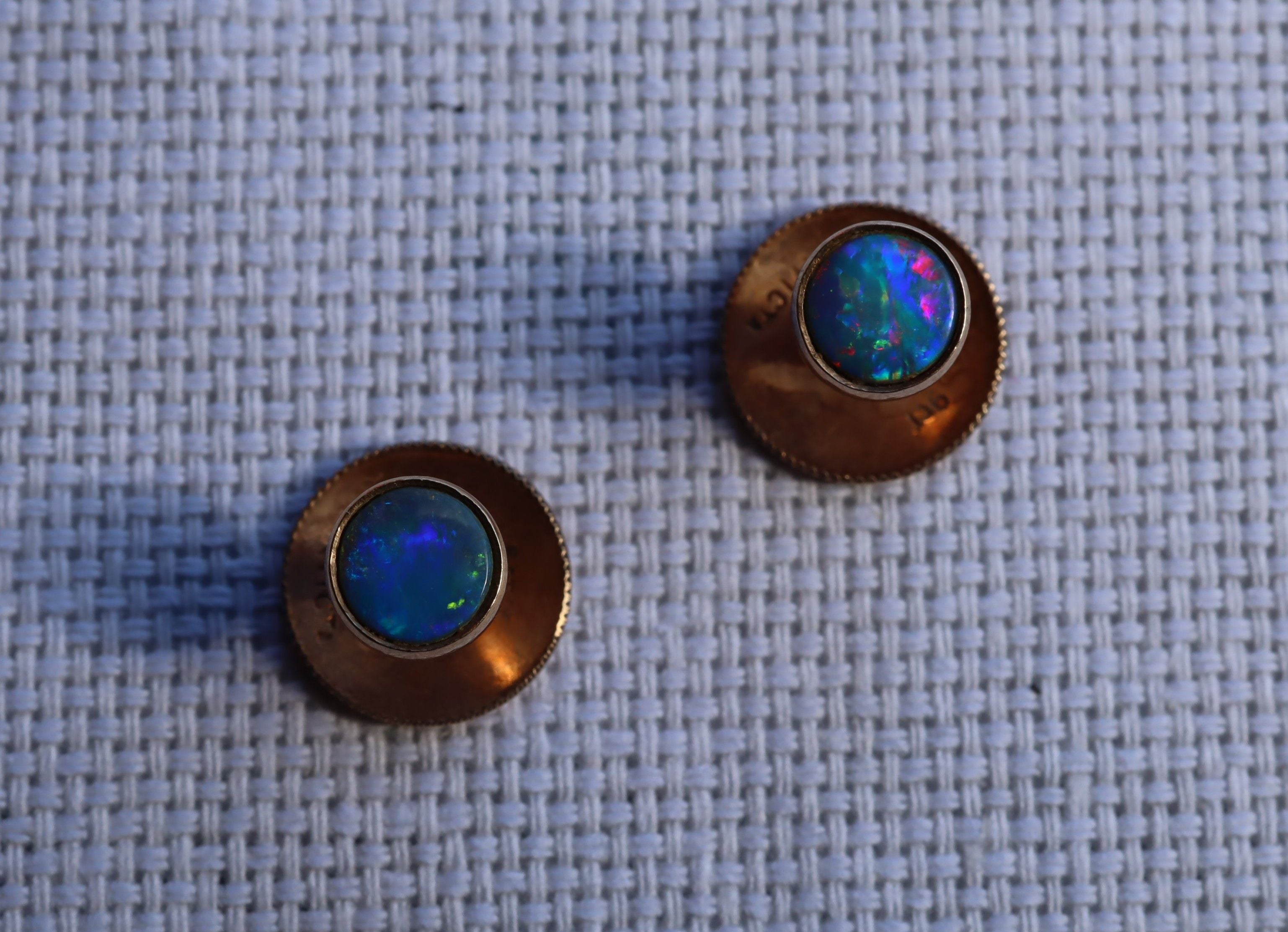 Invicta Opal Cufflinks in 9ct Rose Gold