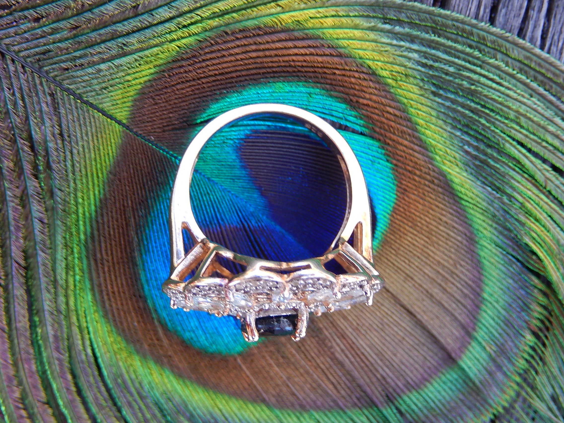 Sapphire and Topaz Gold Plate Ring