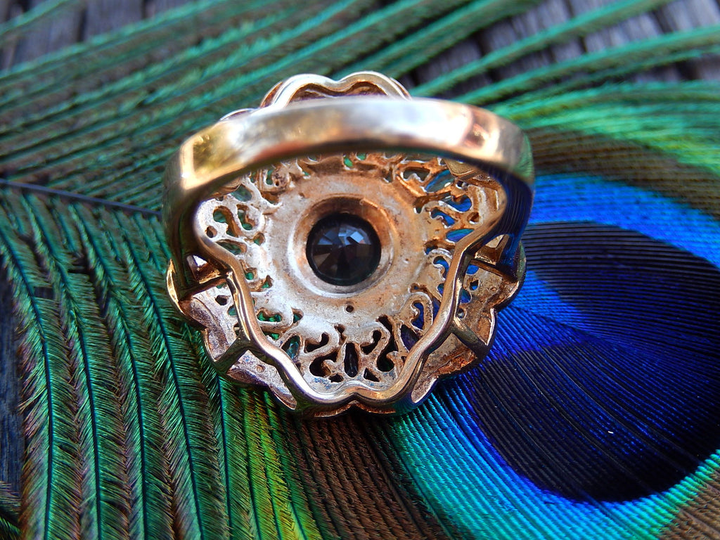 Sapphire and Topaz Gold Plate Ring