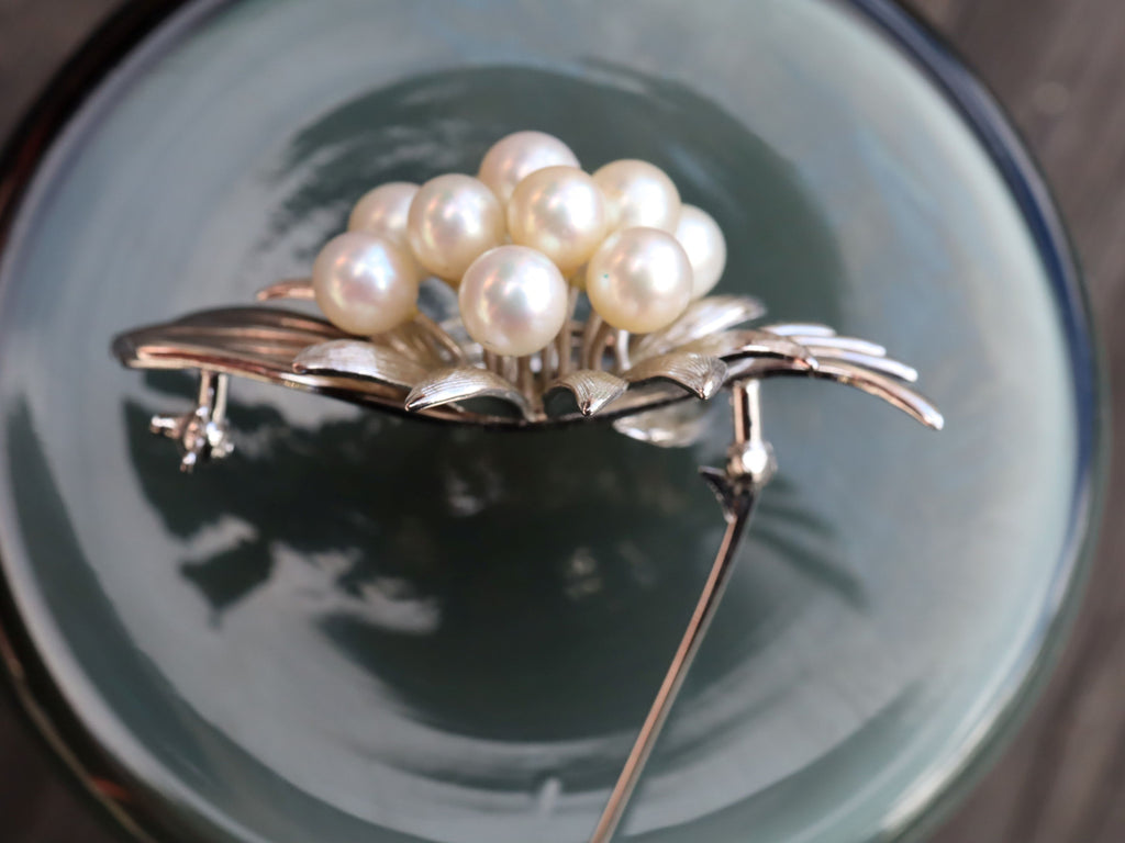Cultured Pearl Brooch in Sterling Silver