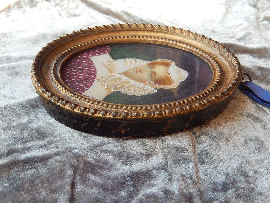 Original Signed Hand Painted Miniature Portrait 1703
