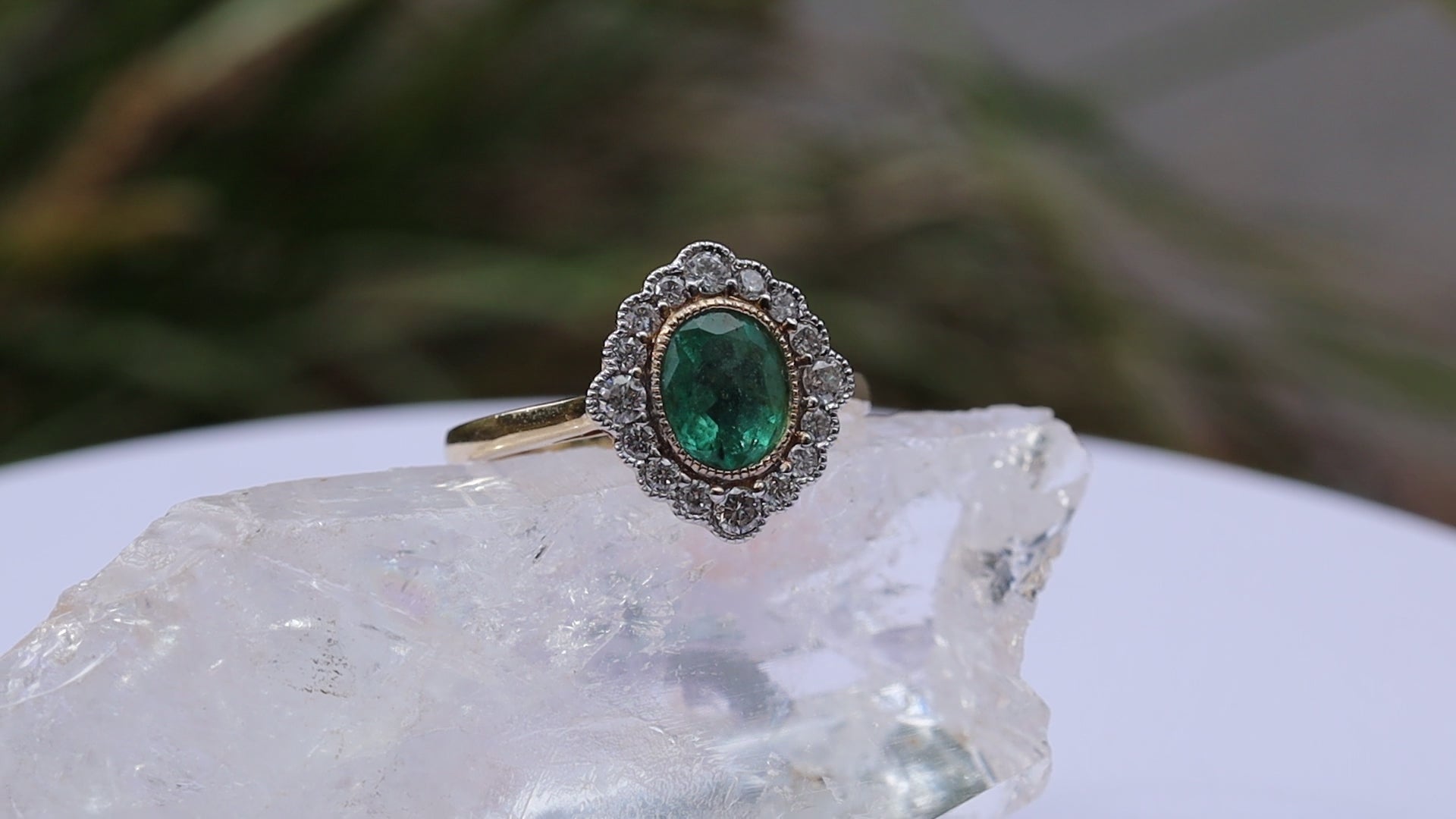 Emerald and Diamond Ring in 14ct Gold