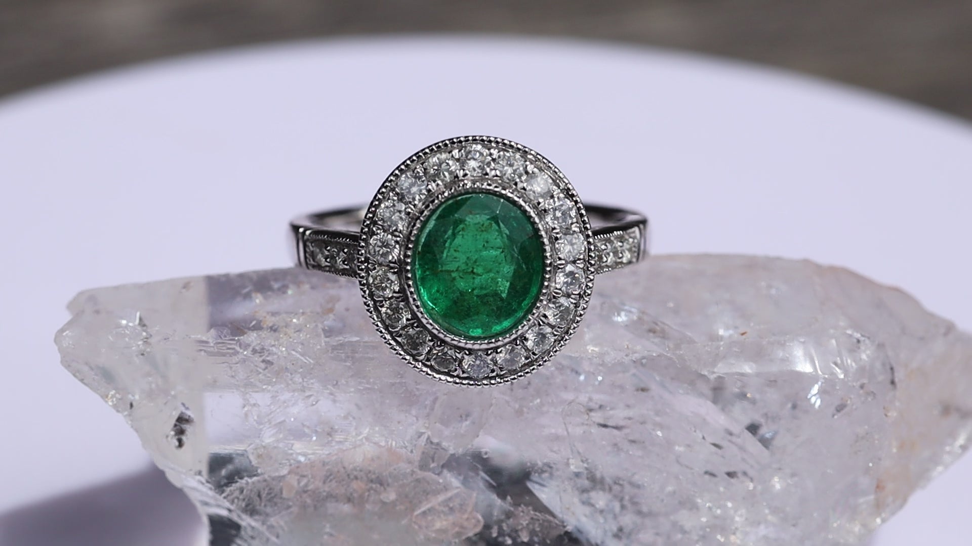 Colombian Emerald and Diamond Ring in Platinum