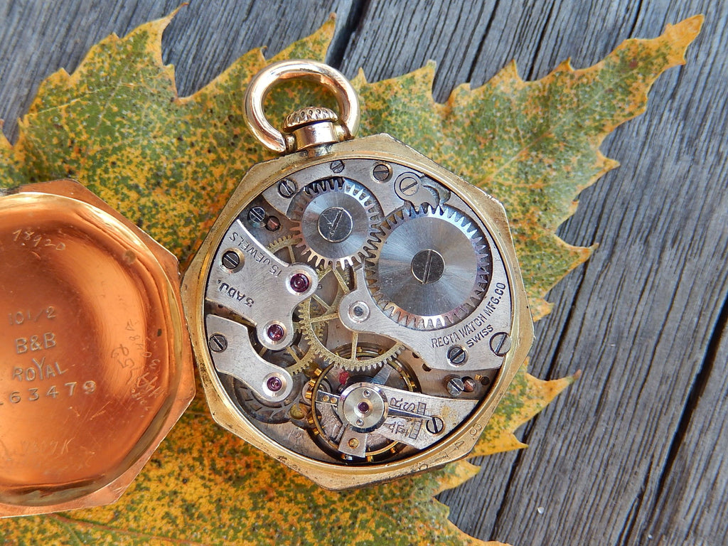 Rose Gold Plate Recta Swiss Movement Watch c.1900