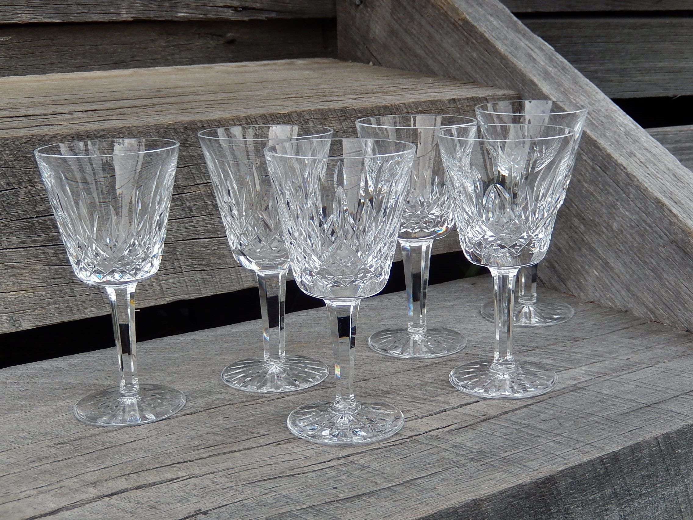 Waterford Crystal Lismore Pattern Set of Six Wine Glasses