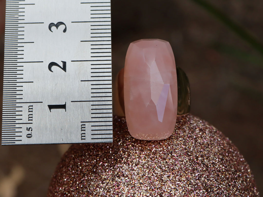 Rose Quartz Bronzallure Ring in 18ct Rose Gold Plate