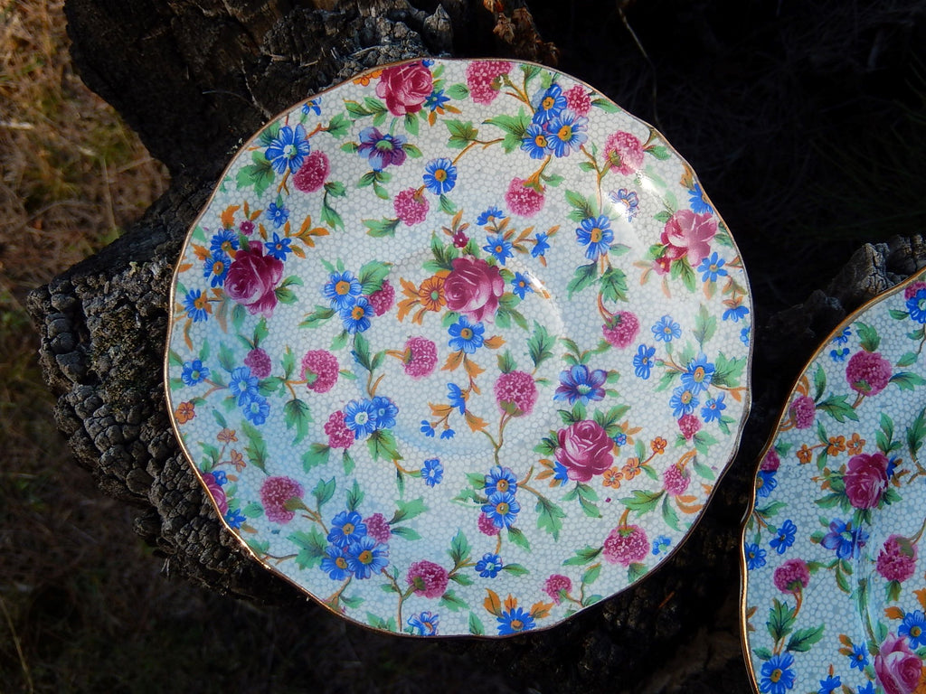Royal Winton "Old Cottage Chintz" Cup, Saucer and Plate Trio