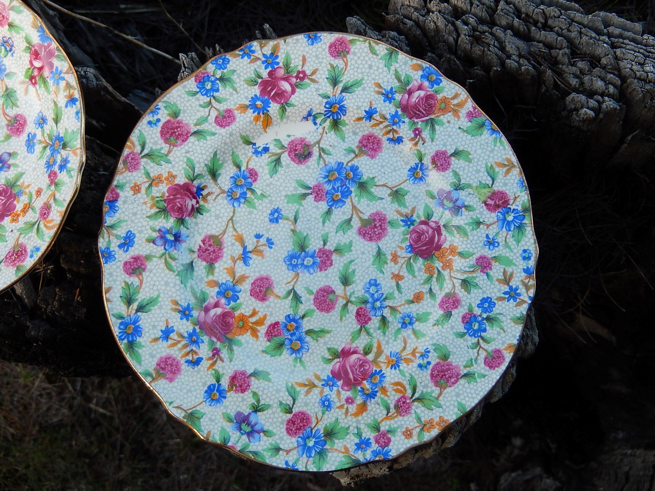 Royal Winton "Old Cottage Chintz" Cup, Saucer and Plate Trio