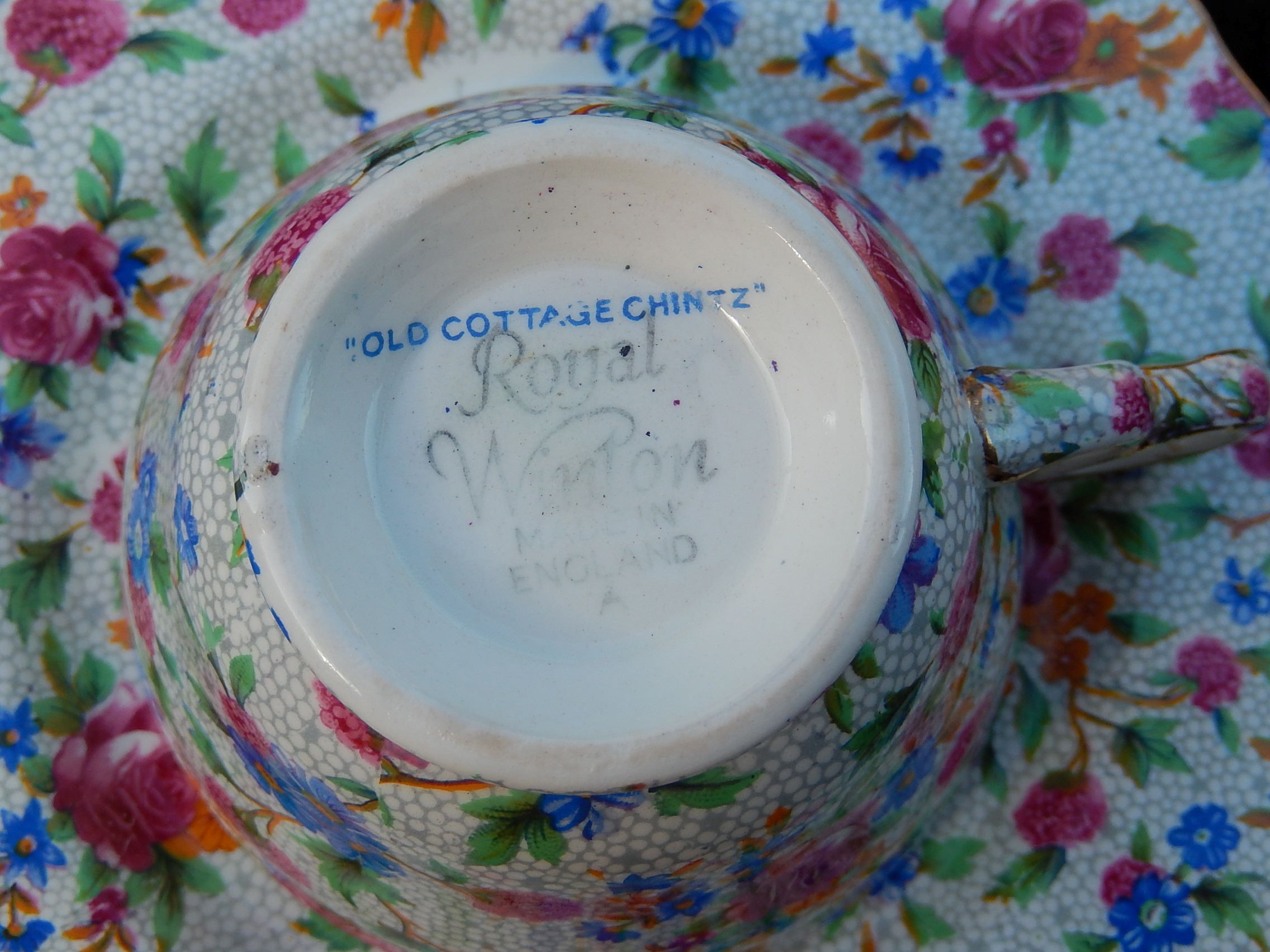 Royal Winton "Old Cottage Chintz" Cup, Saucer and Plate Trio
