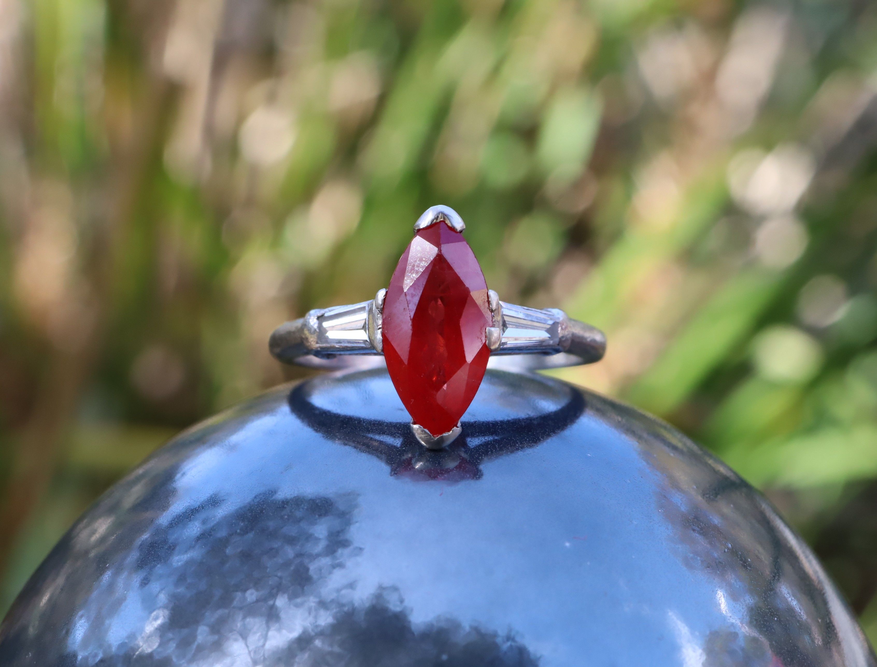 Ruby and Diamond Ring in Platinum