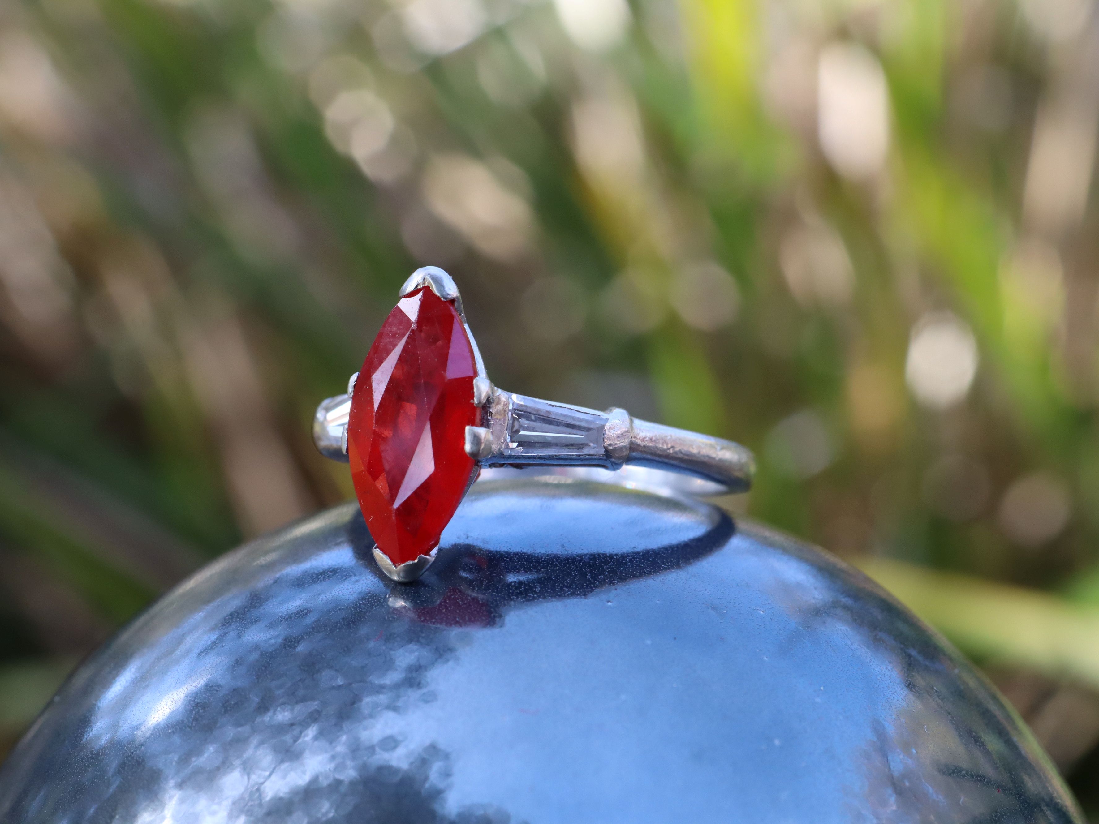Ruby and Diamond Ring in Platinum
