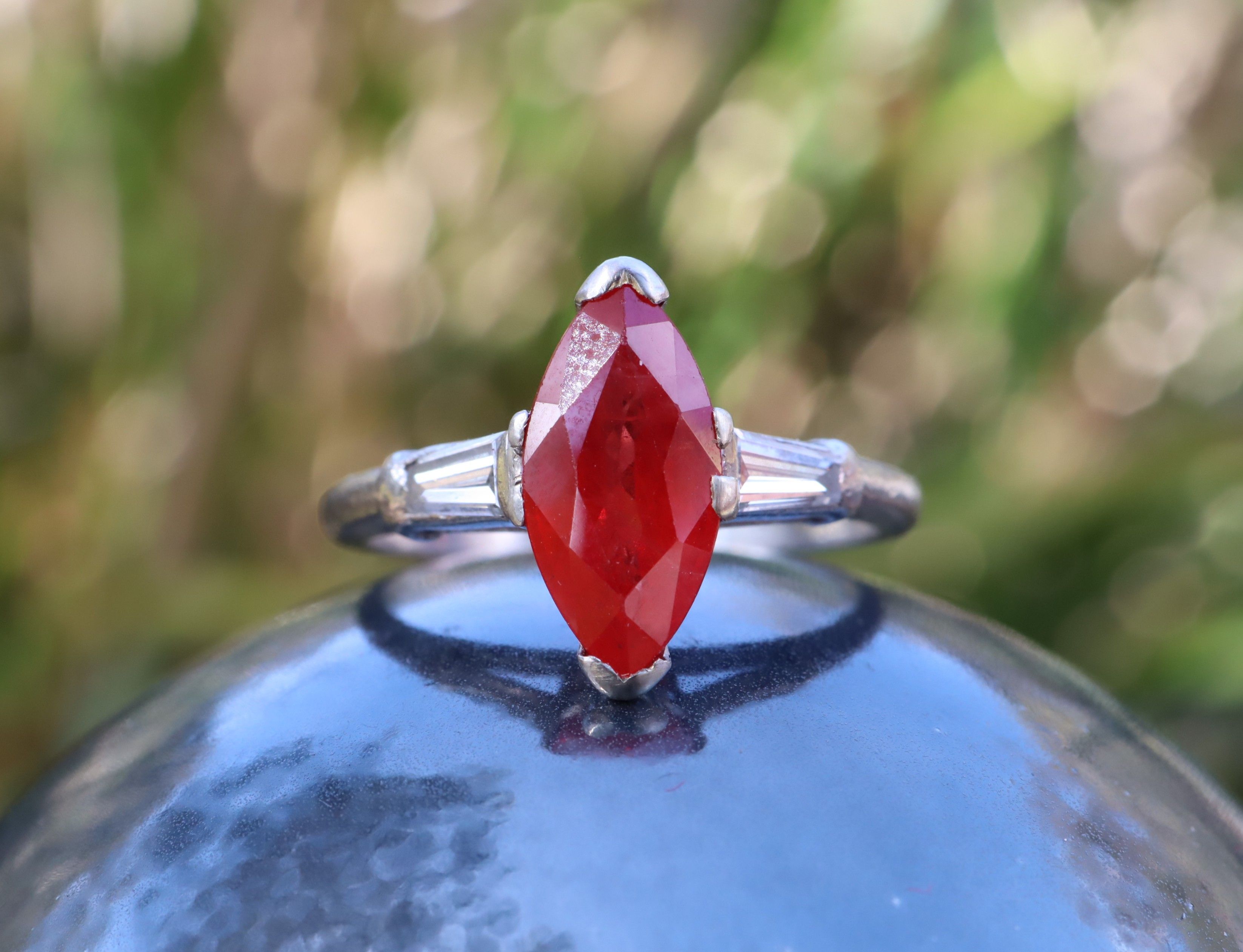 Ruby and Diamond Ring in Platinum