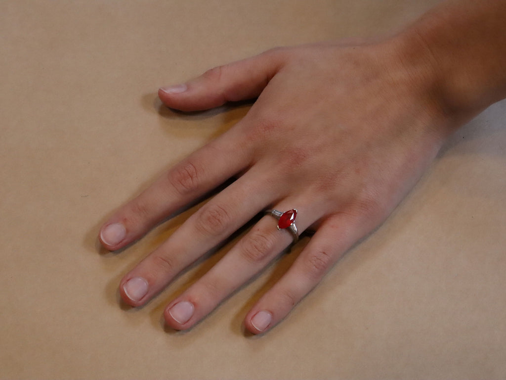 Ruby and Diamond Ring in Platinum
