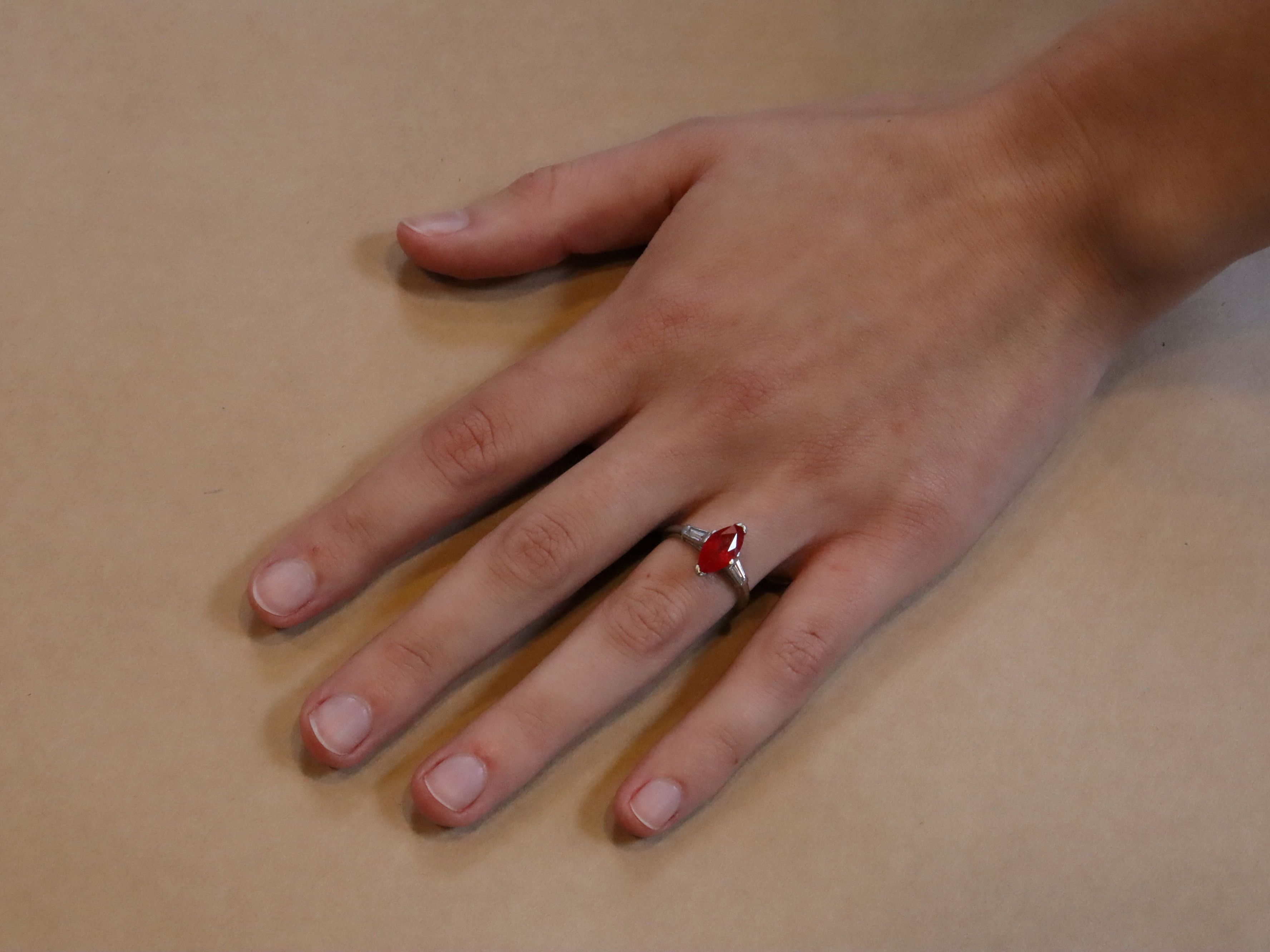 Ruby and Diamond Ring in Platinum