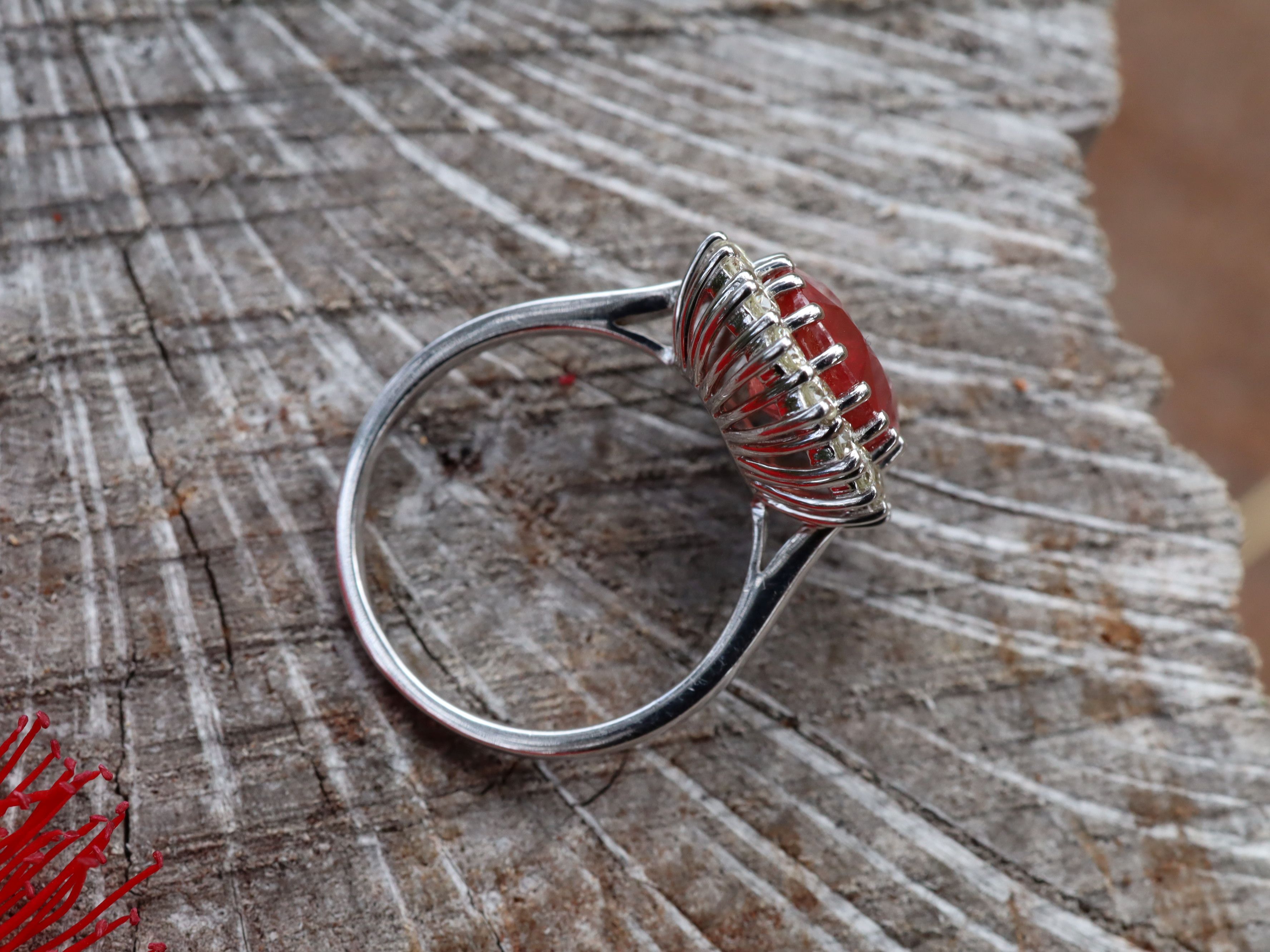 Ruby and Diamond Ring in 14ct White Gold