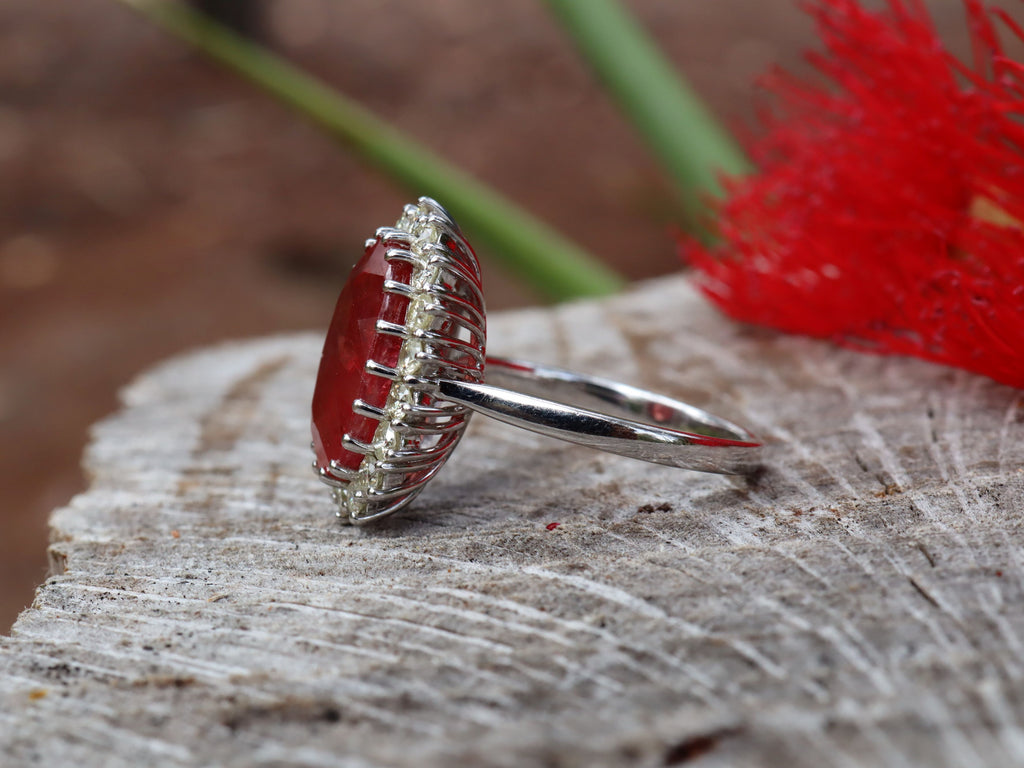 Ruby and Diamond Ring in 14ct White Gold