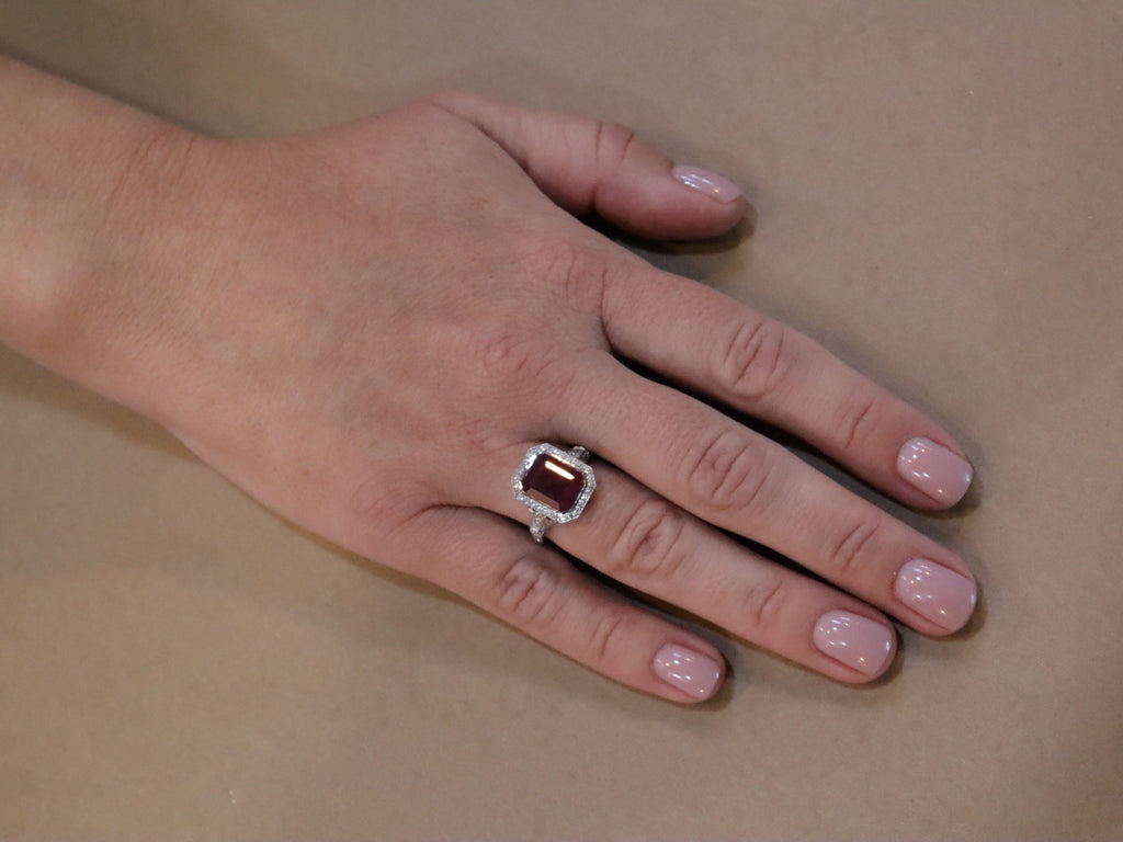 Ruby and Diamond Ring in 14ct White Gold