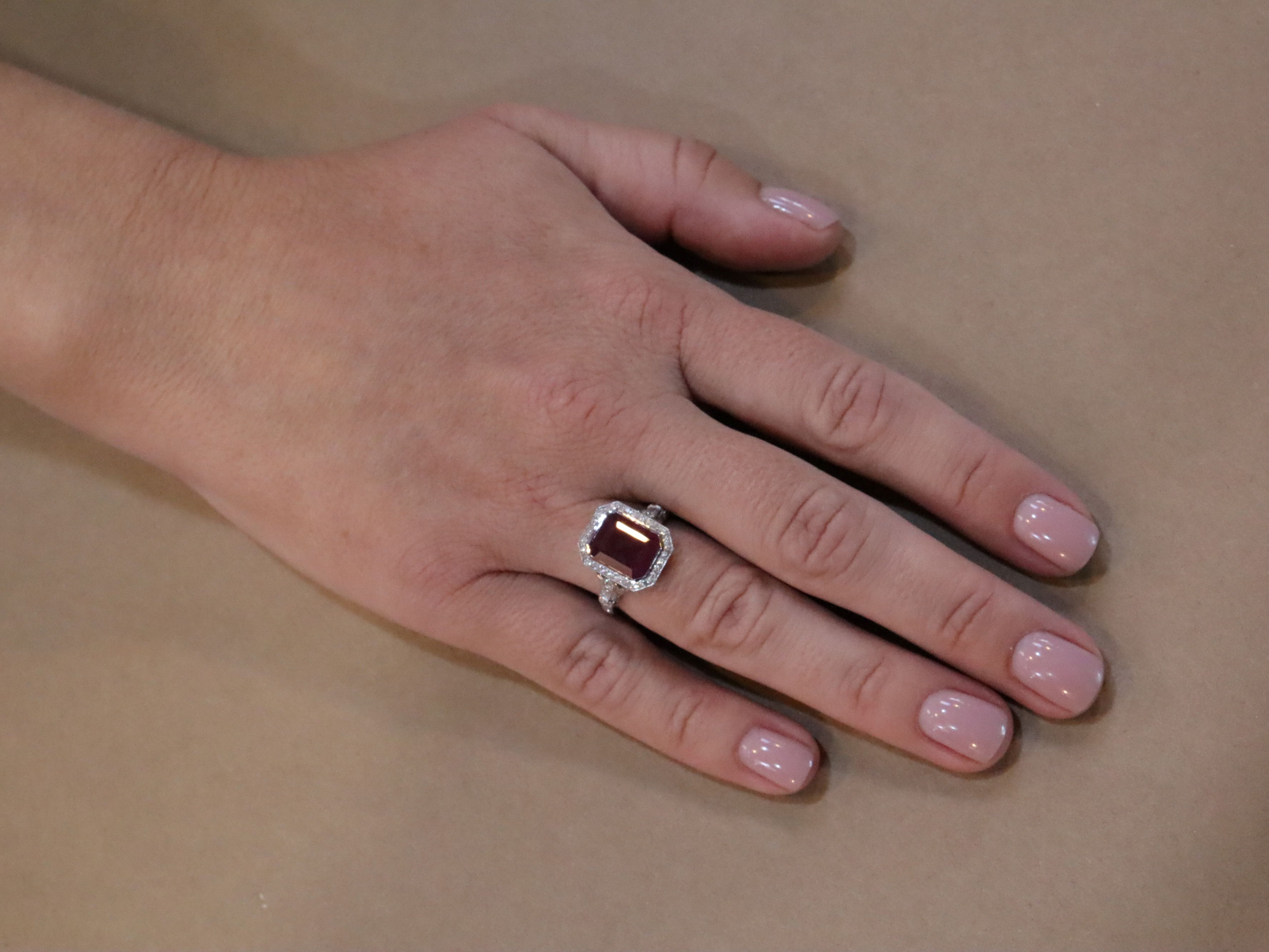 Ruby and Diamond Ring in 14ct White Gold