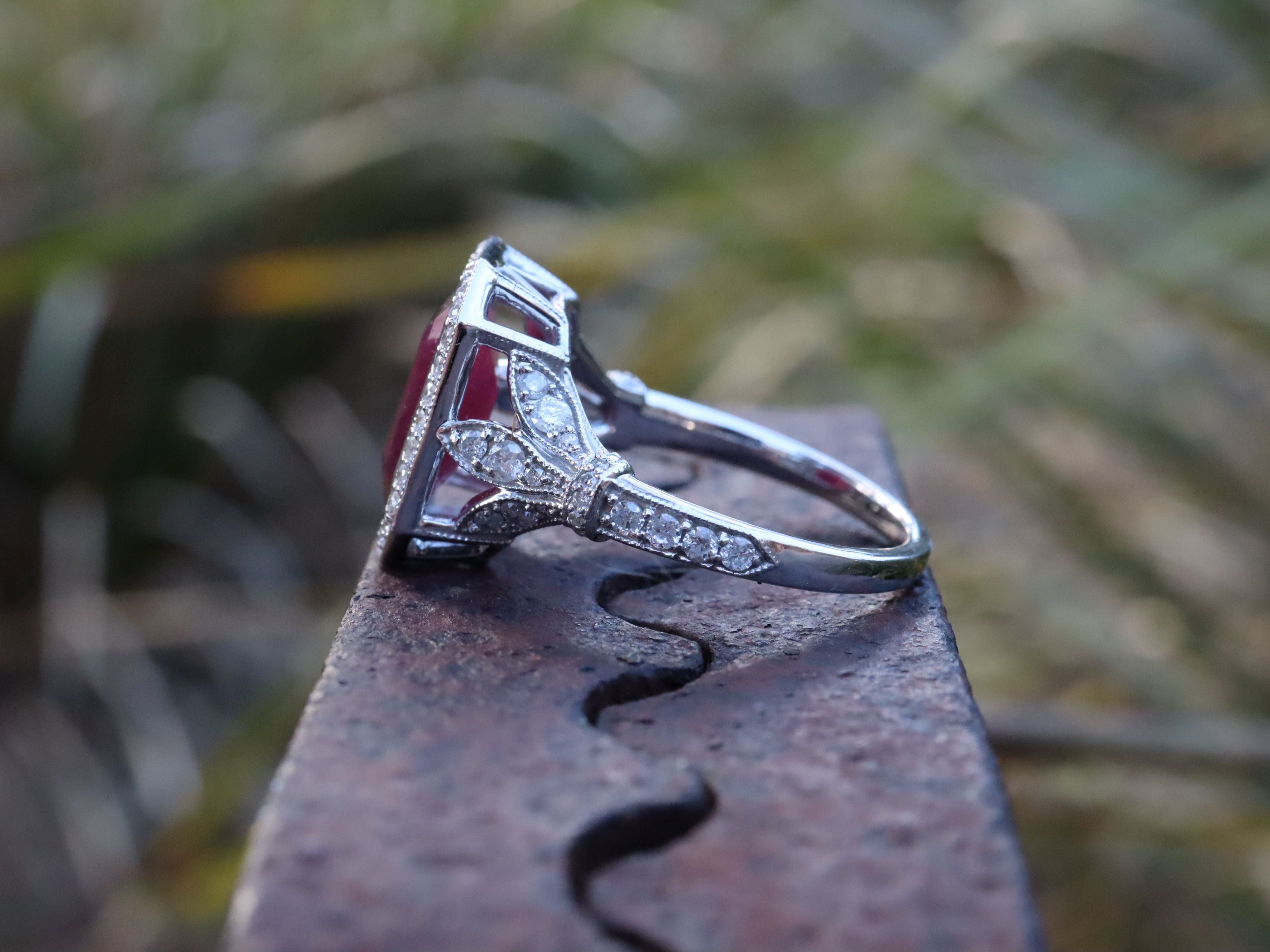 Ruby and Diamond Ring in 14ct White Gold