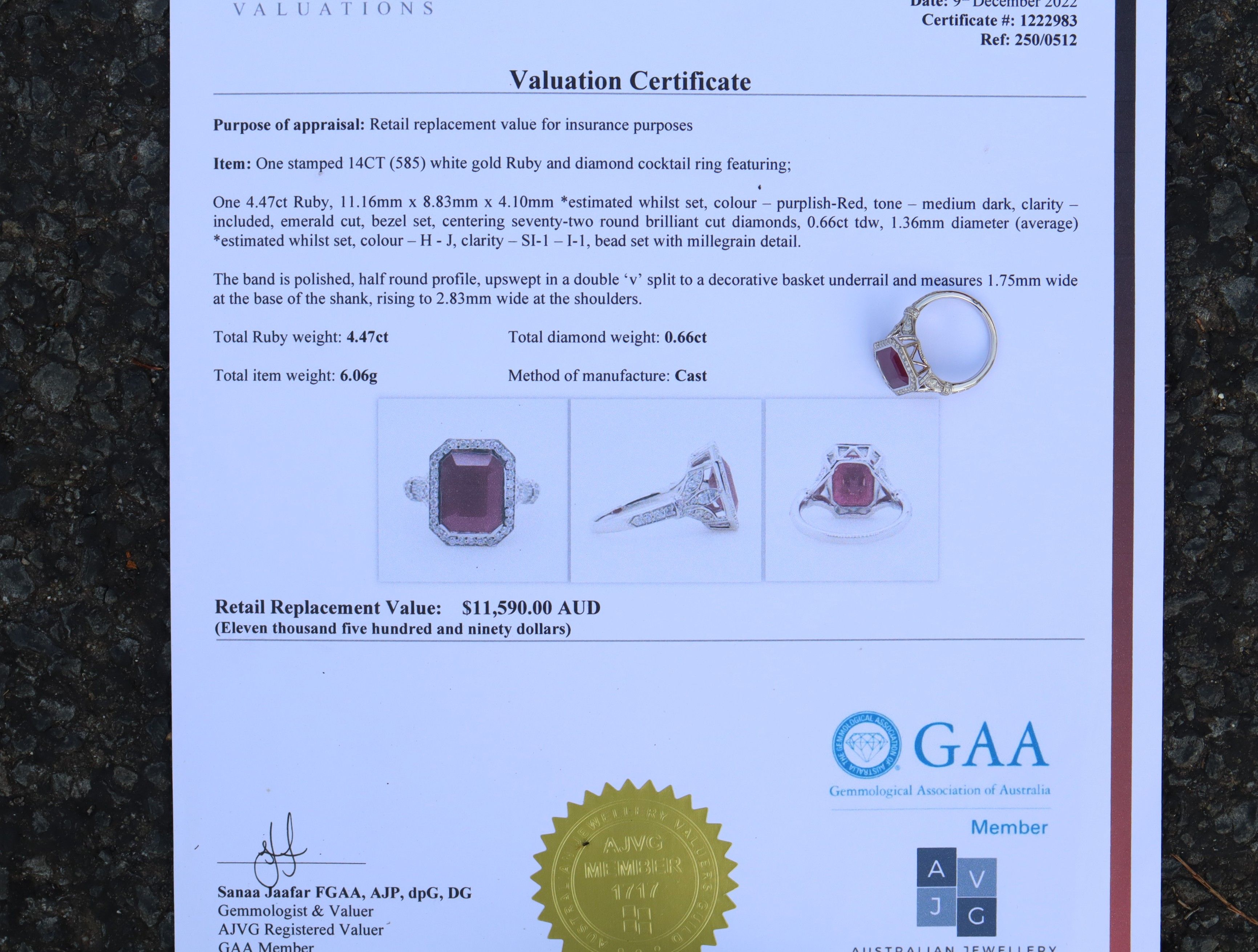 Ruby and Diamond Ring in 14ct White Gold