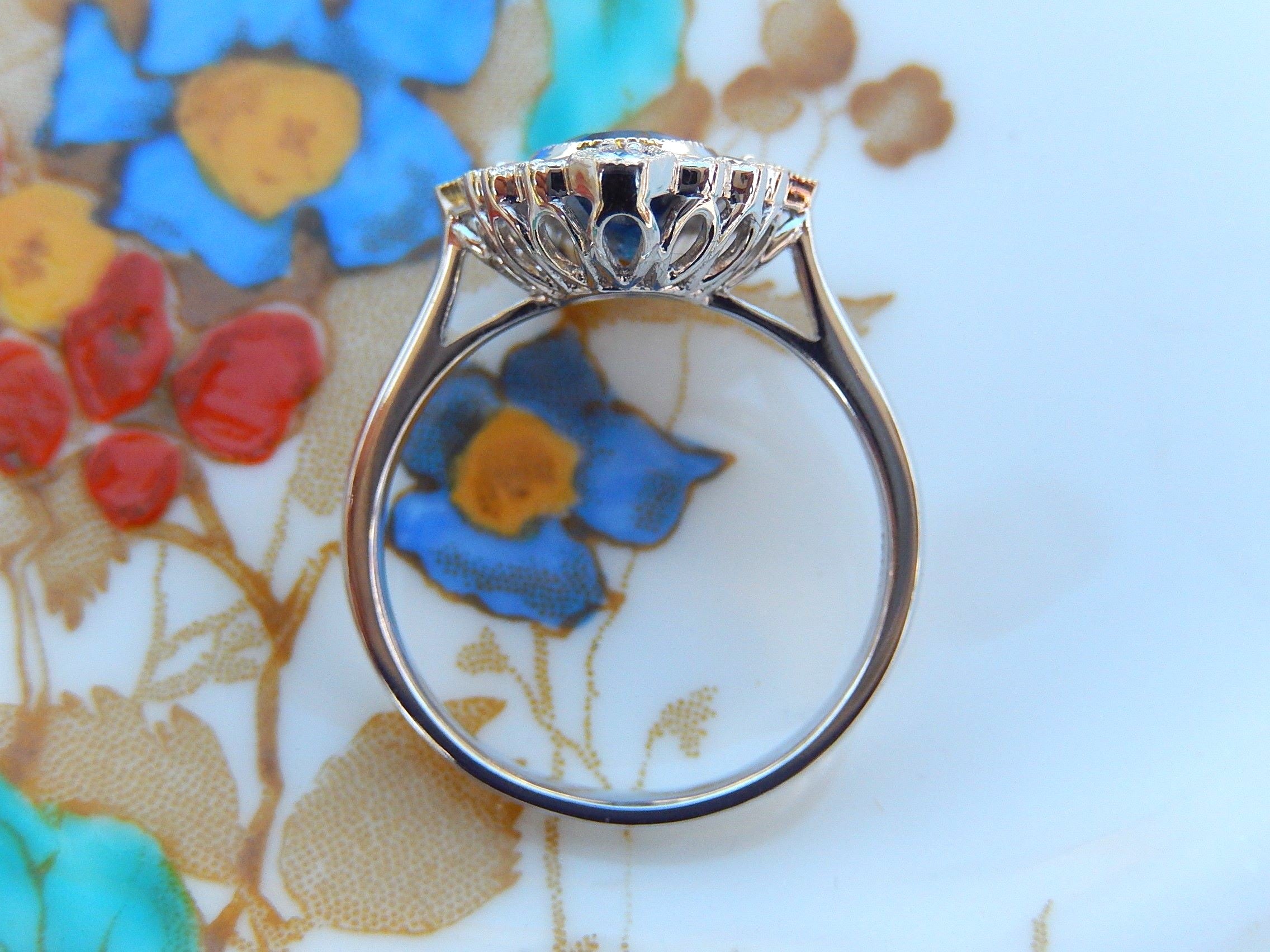 Sapphire and Diamond Ring in 18ct White Gold
