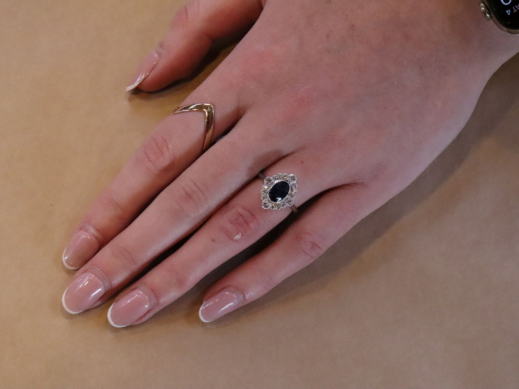 Sapphire and Diamond Ring in 18ct White Gold