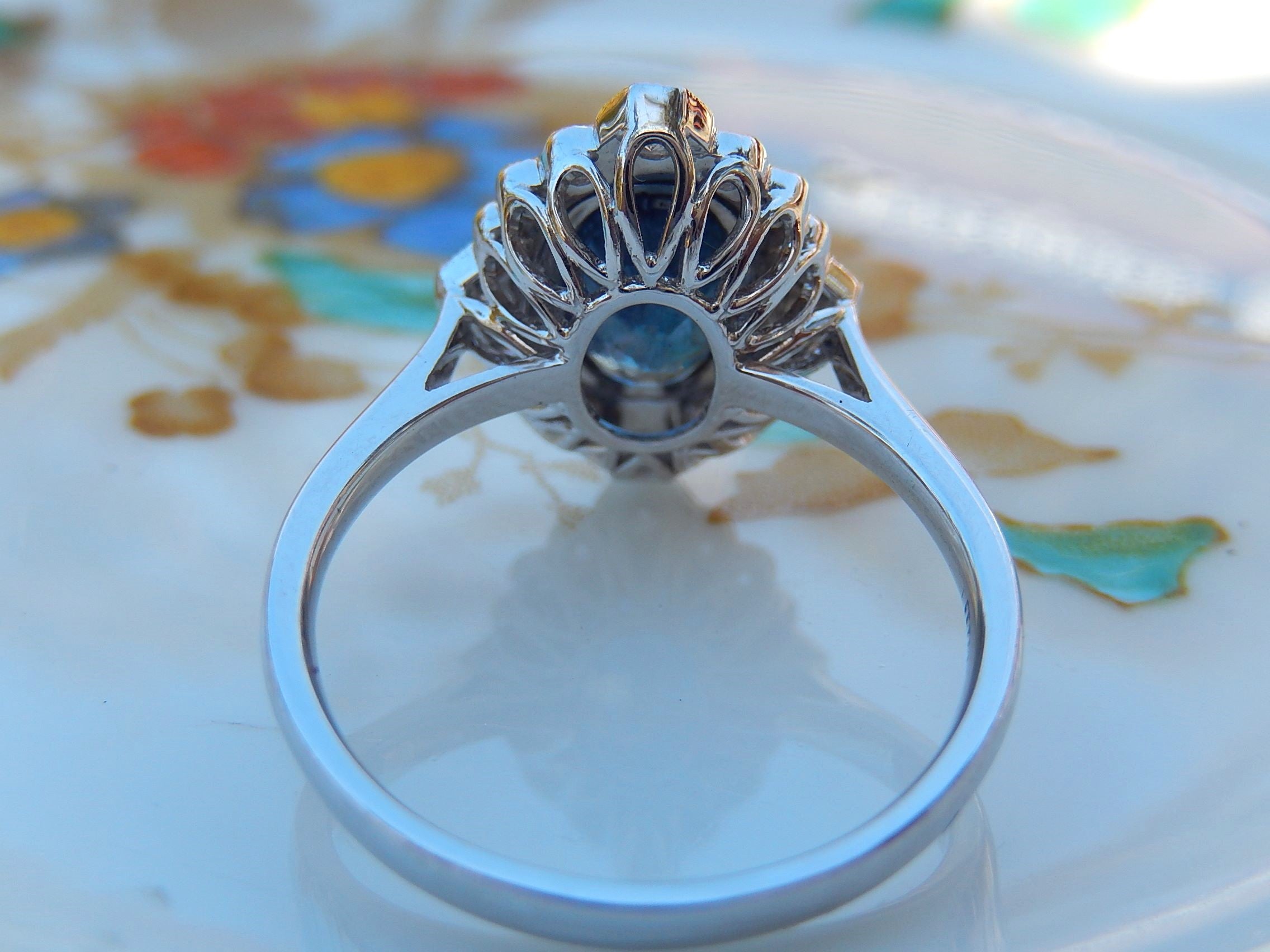 Sapphire and Diamond Ring in 18ct White Gold