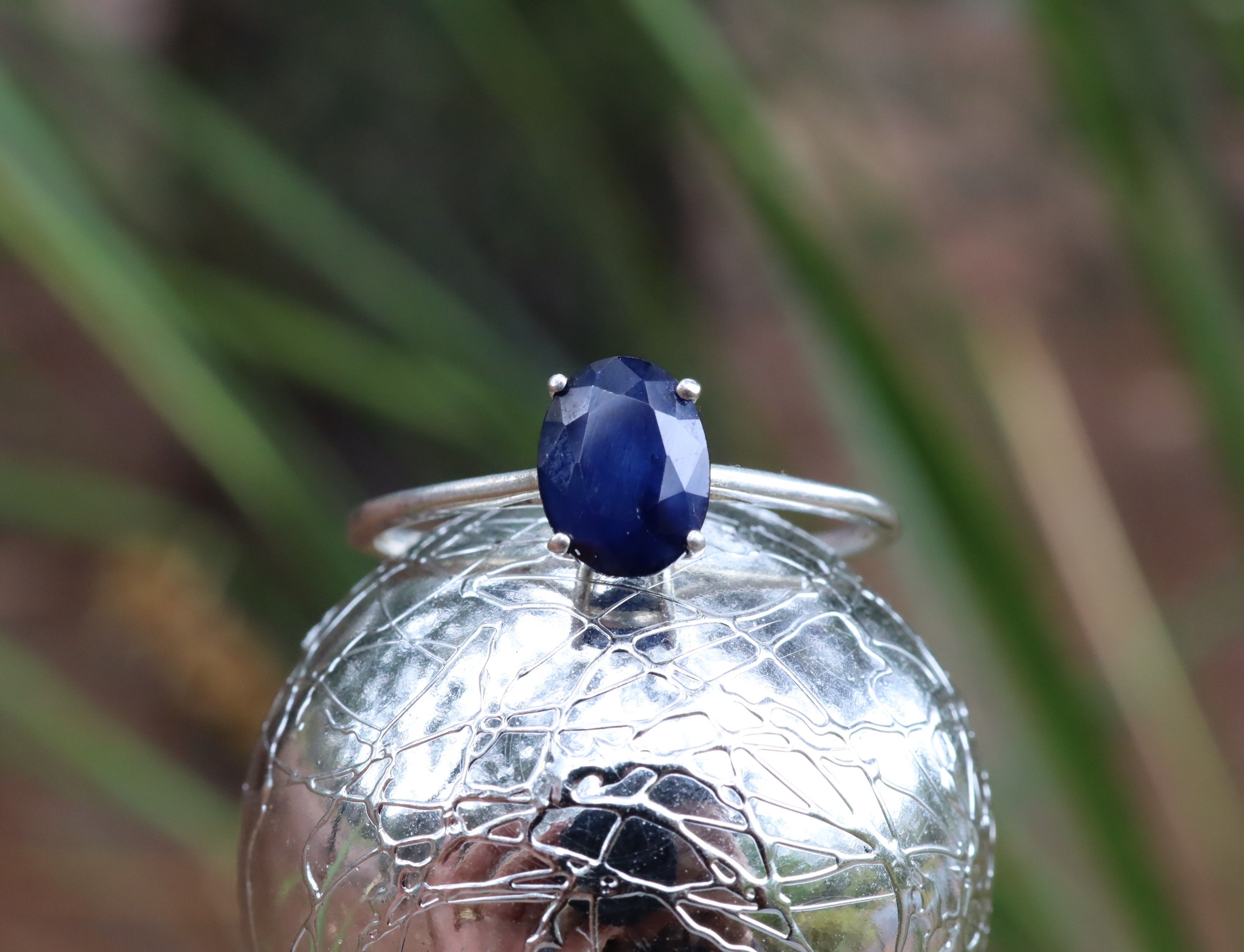 Sapphire Solitaire in Sterling Silver