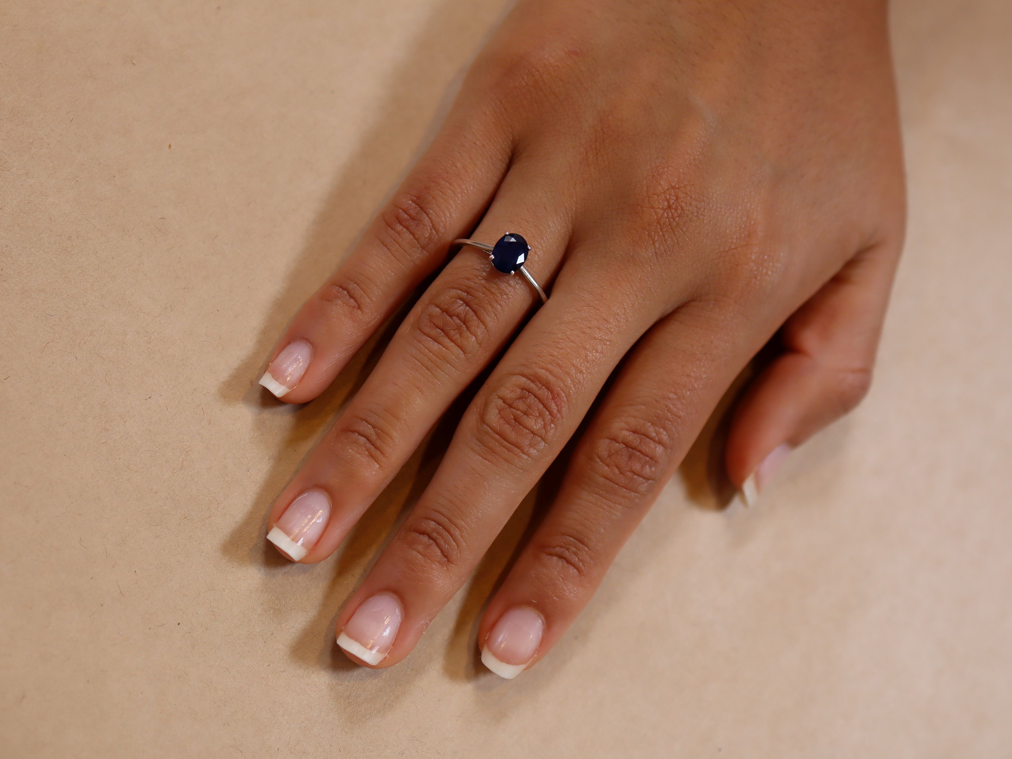 Sapphire Solitaire in Sterling Silver