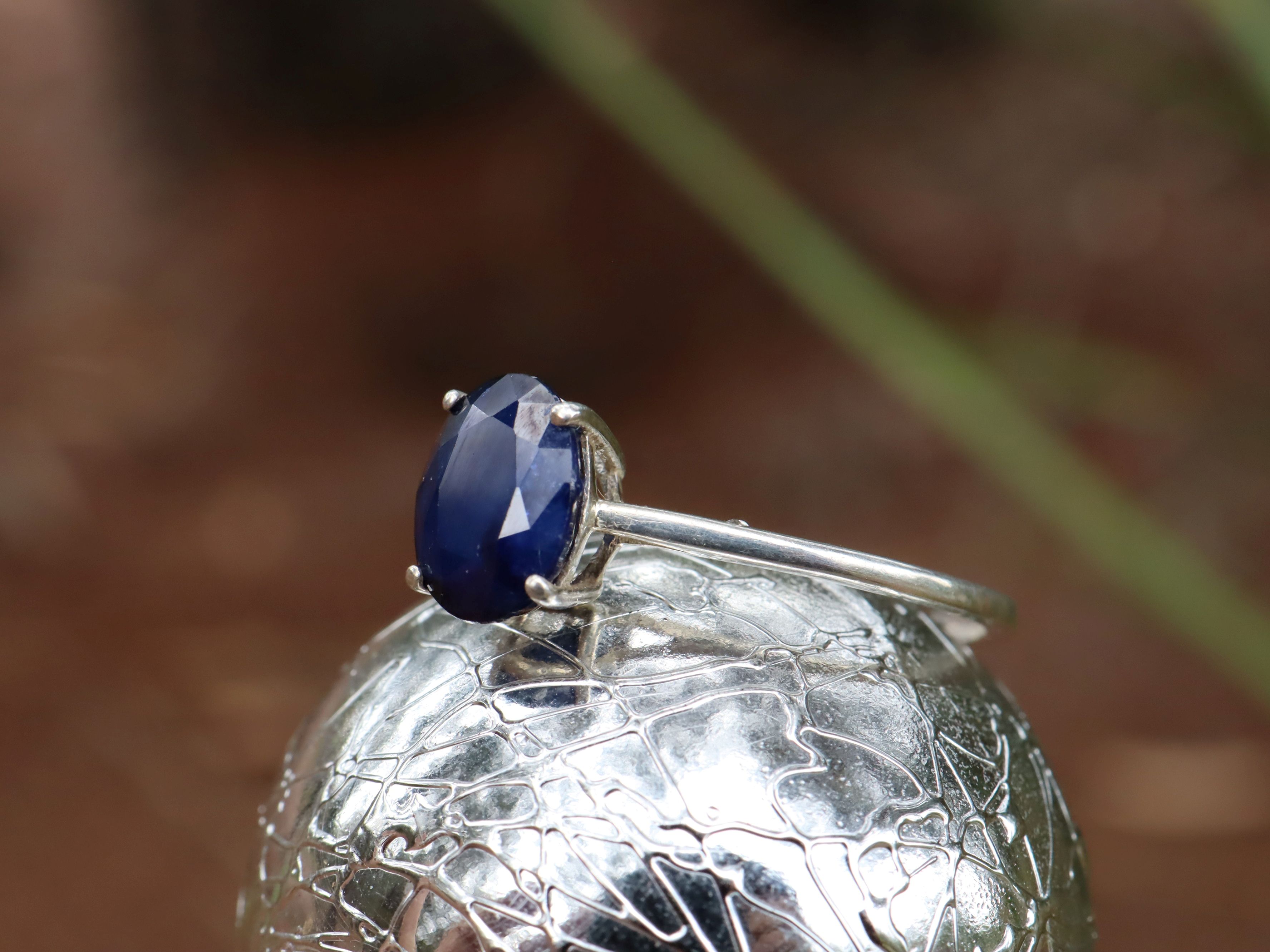 Sapphire Solitaire in Sterling Silver