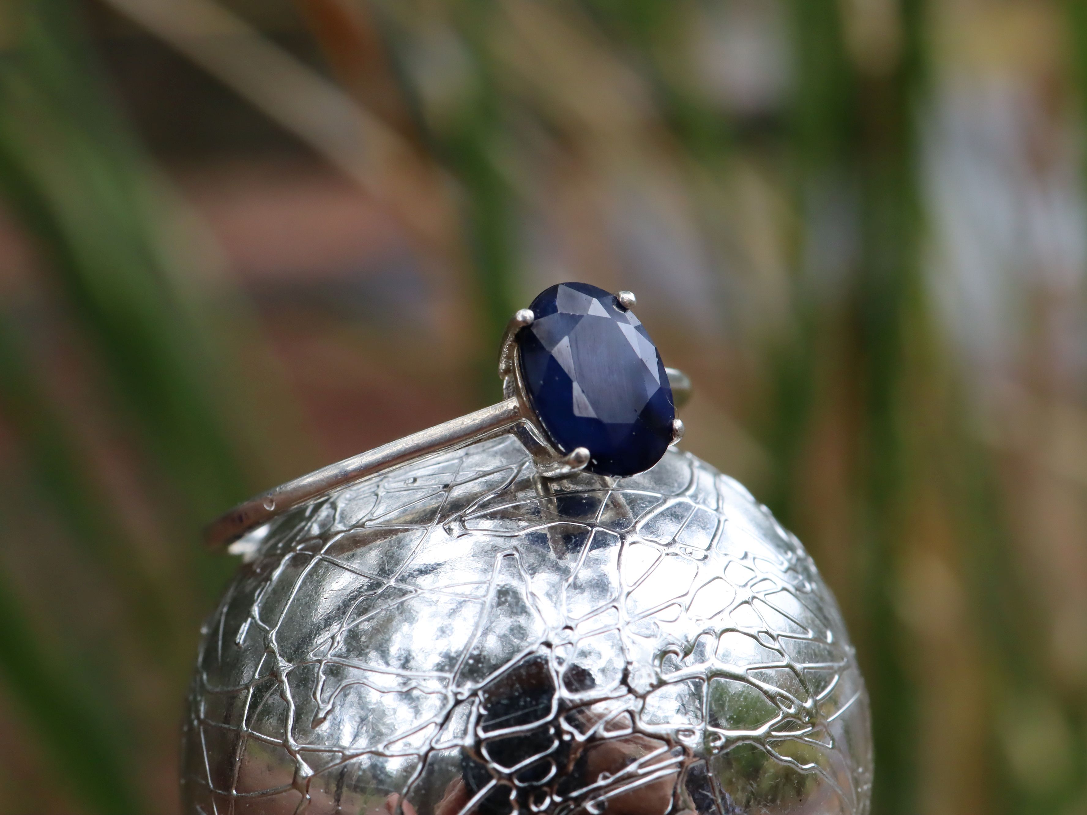 Sapphire Solitaire in Sterling Silver