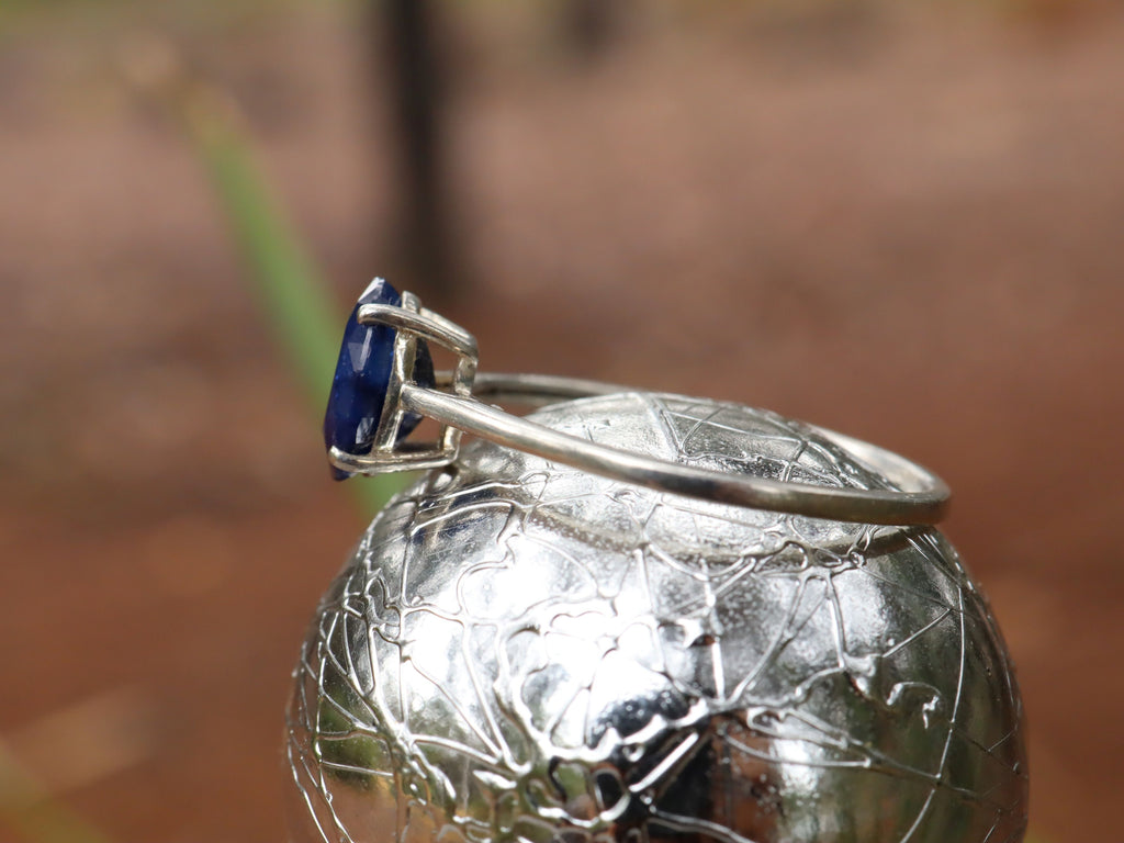 Sapphire Solitaire in Sterling Silver