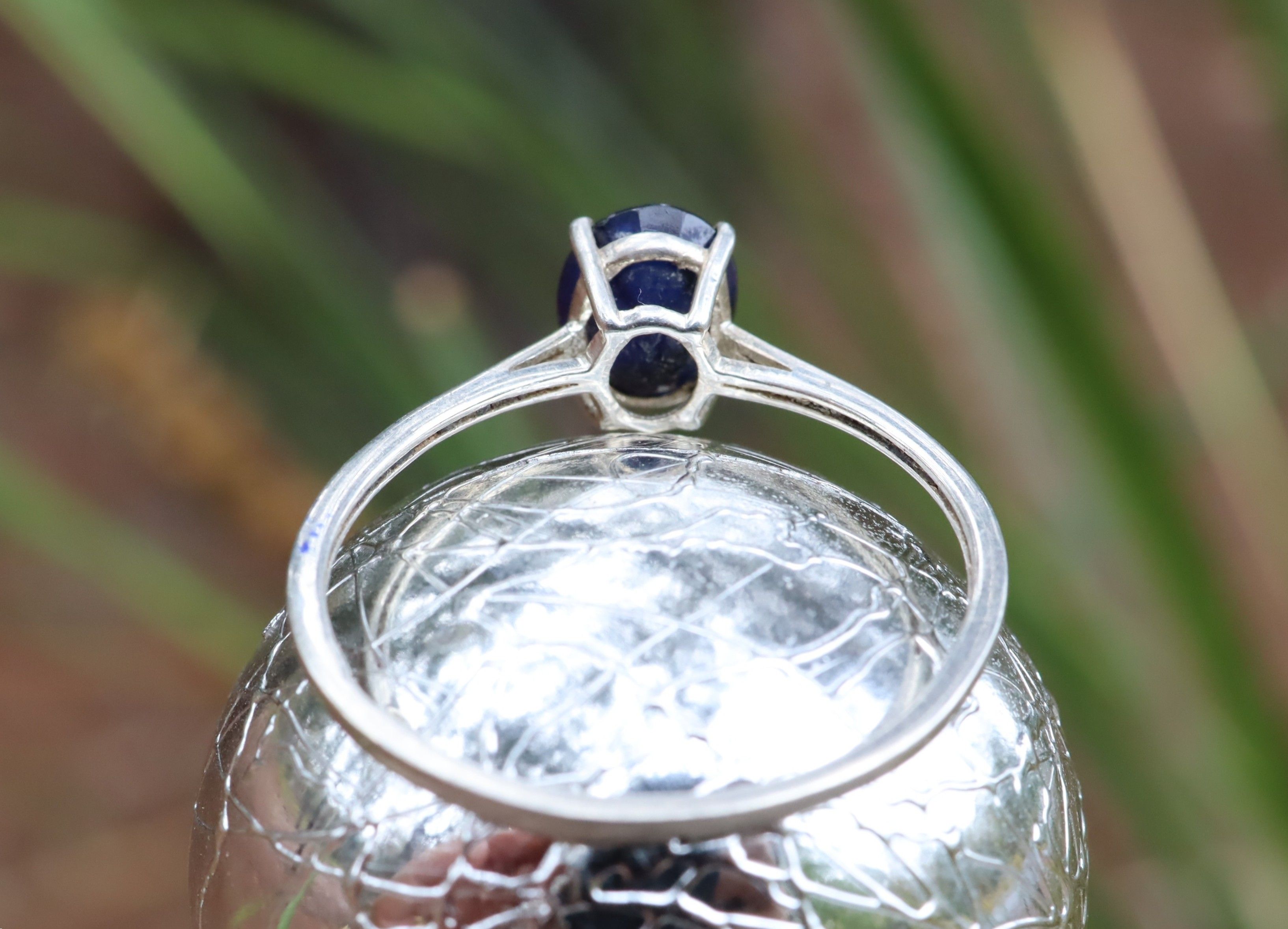 Sapphire Solitaire in Sterling Silver