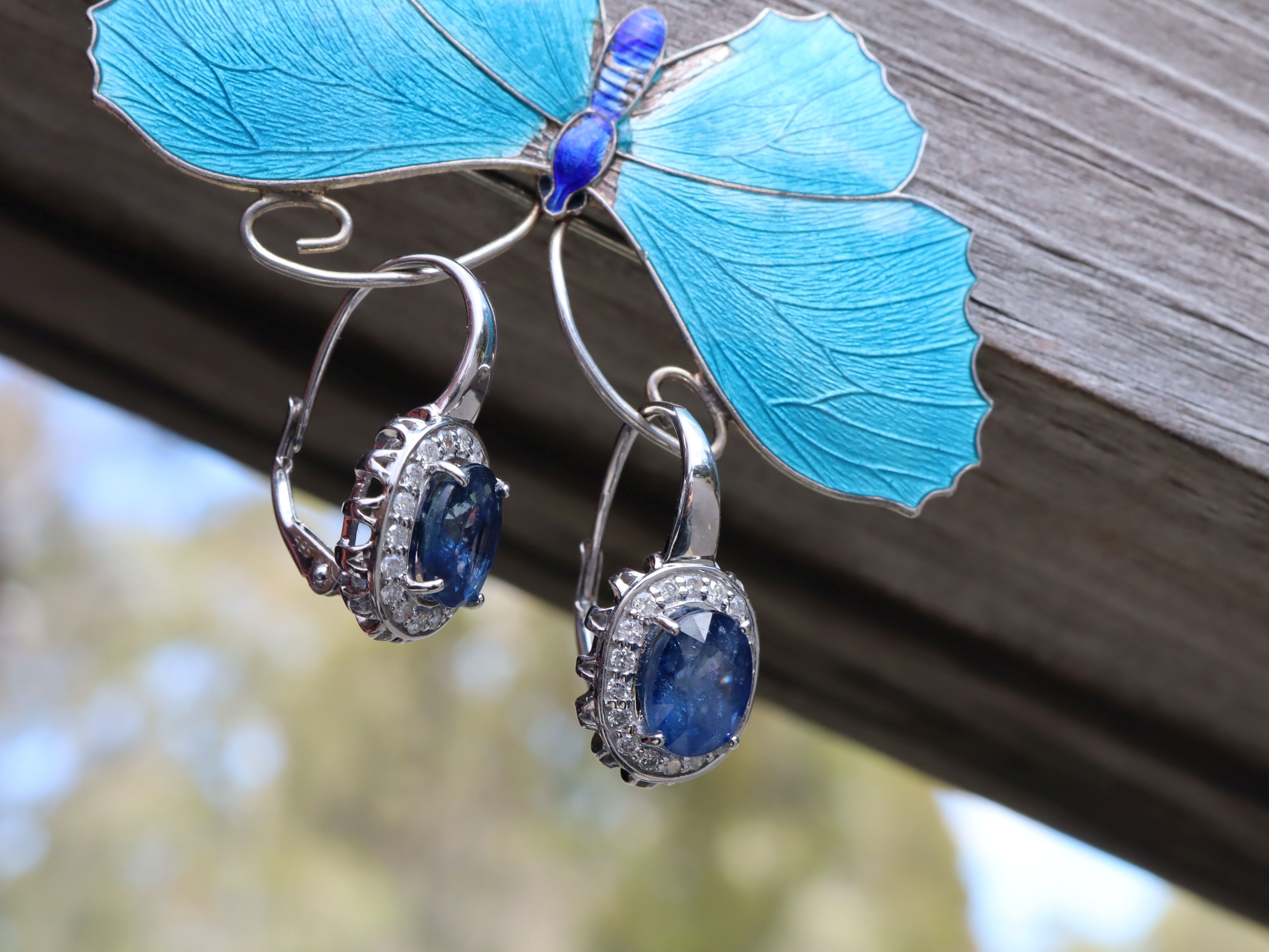 Sapphire and Diamond Earrings in 14ct Gold
