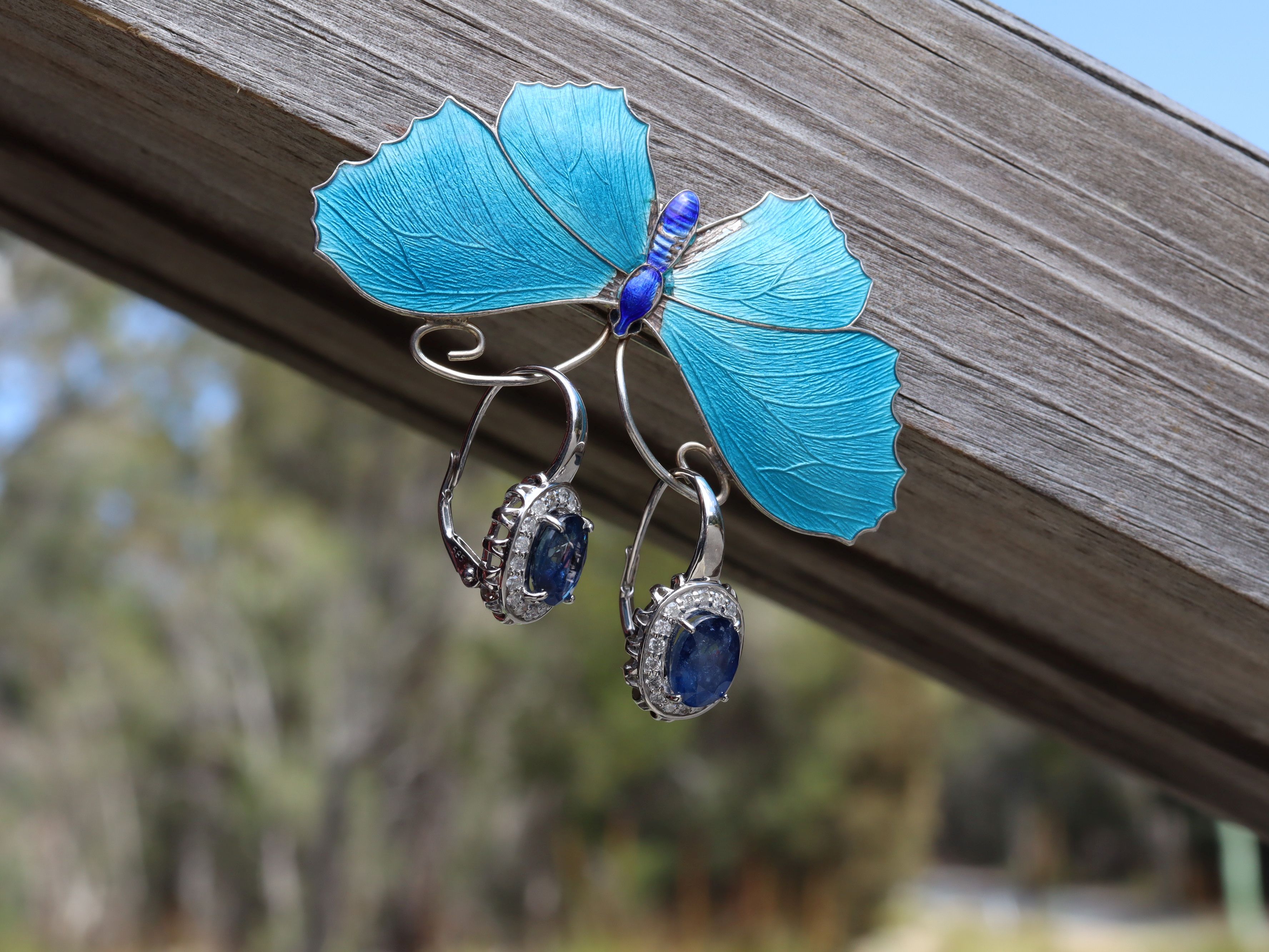 Sapphire and Diamond Earrings in 14ct Gold