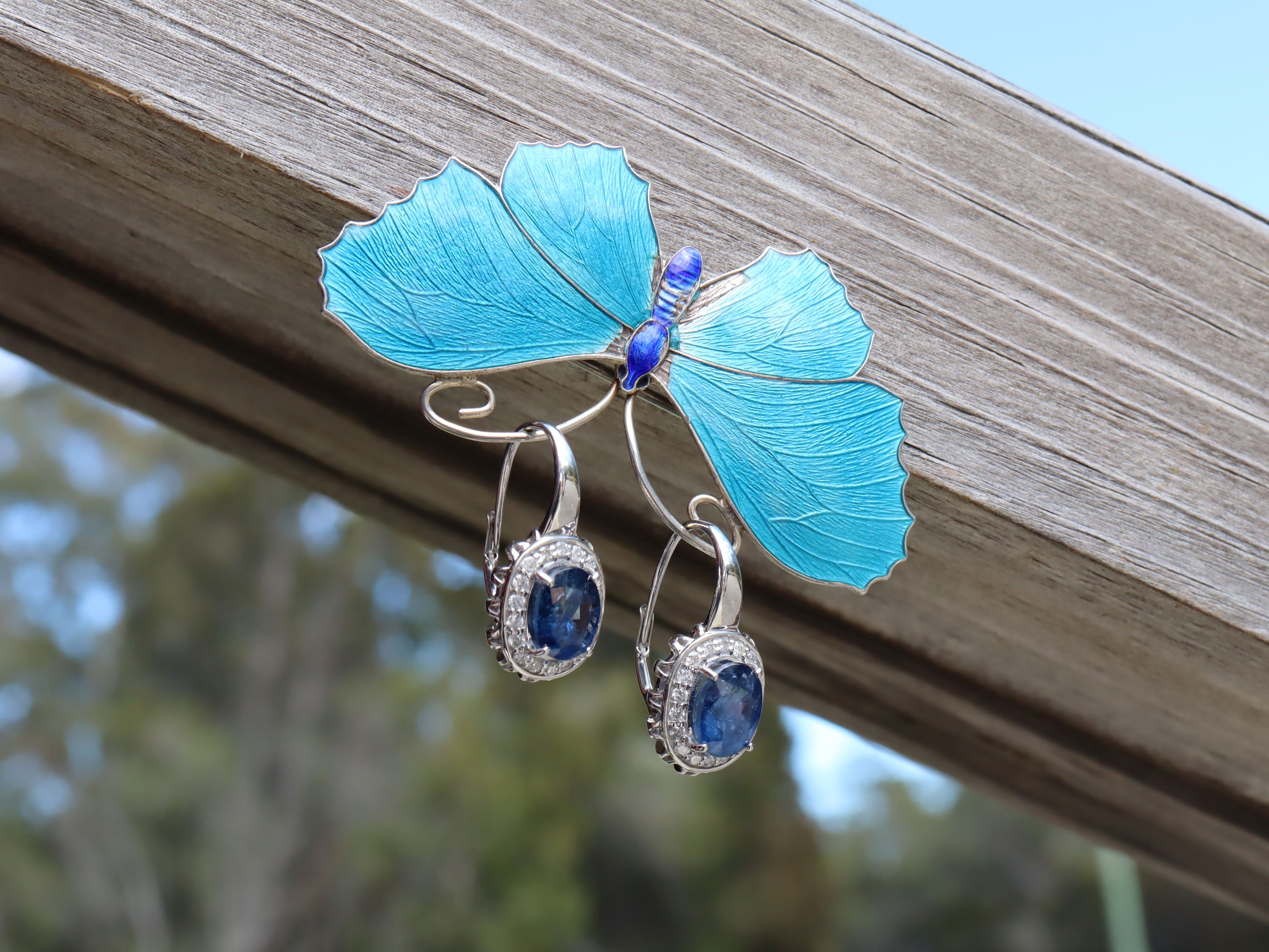 Sapphire and Diamond Earrings in 14ct Gold