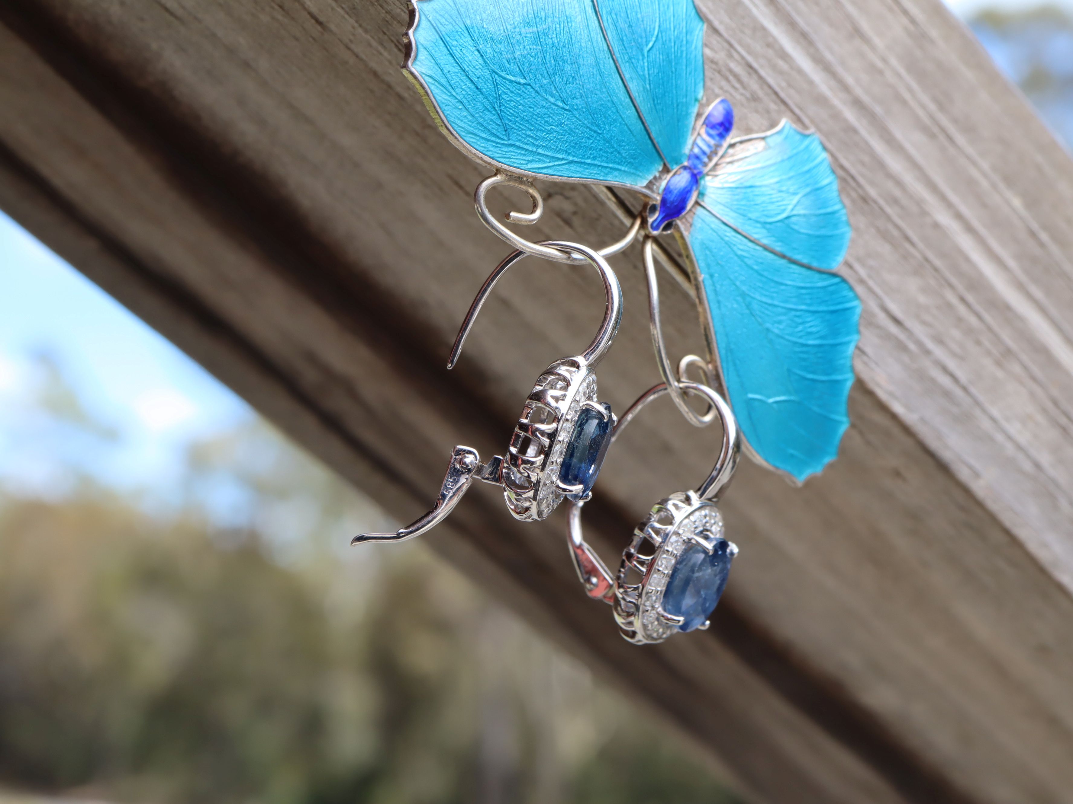 Sapphire and Diamond Earrings in 14ct Gold