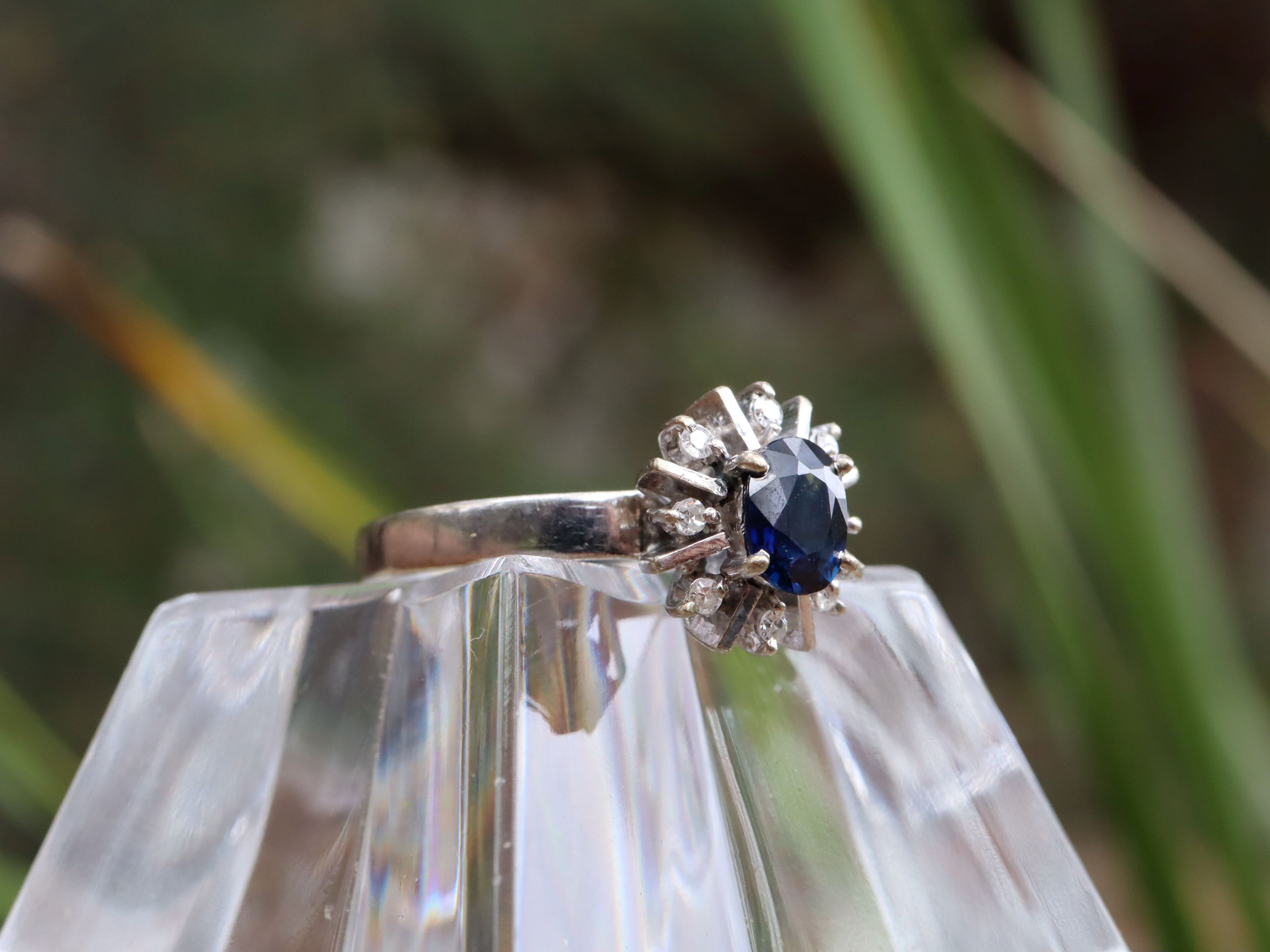 Sapphire and Diamond Cluster Ring in 18ct