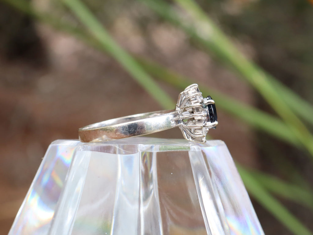 Sapphire and Diamond Cluster Ring in 18ct