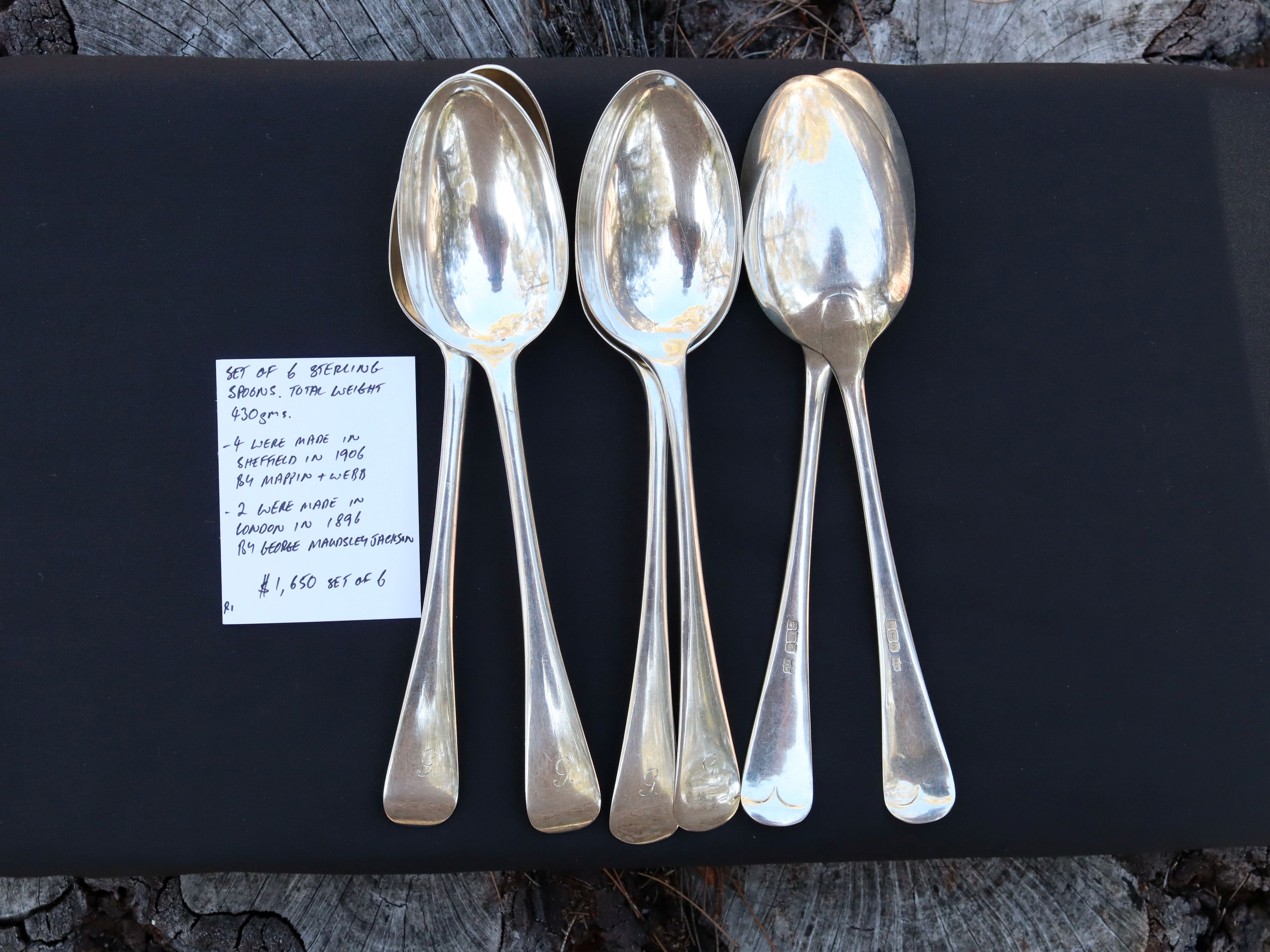 Set of 6 Sterling Silver Tablespoons